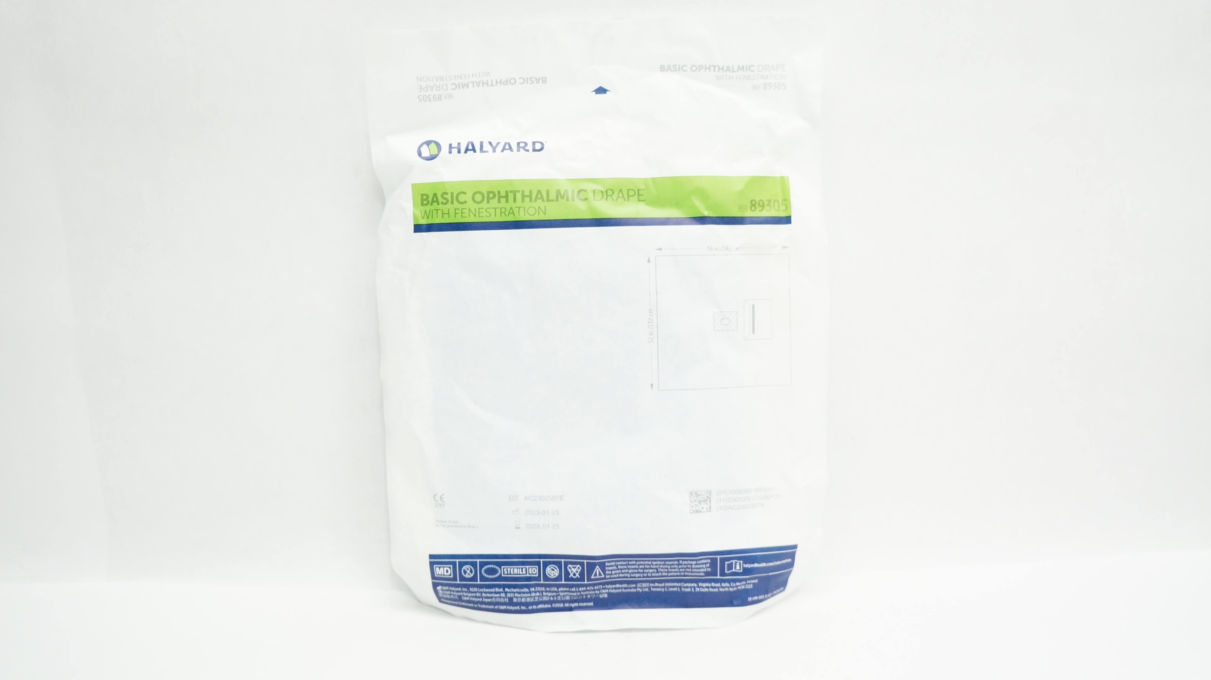 Halyard 89305 Basic Ophthalmic Drape w/ Fenestration