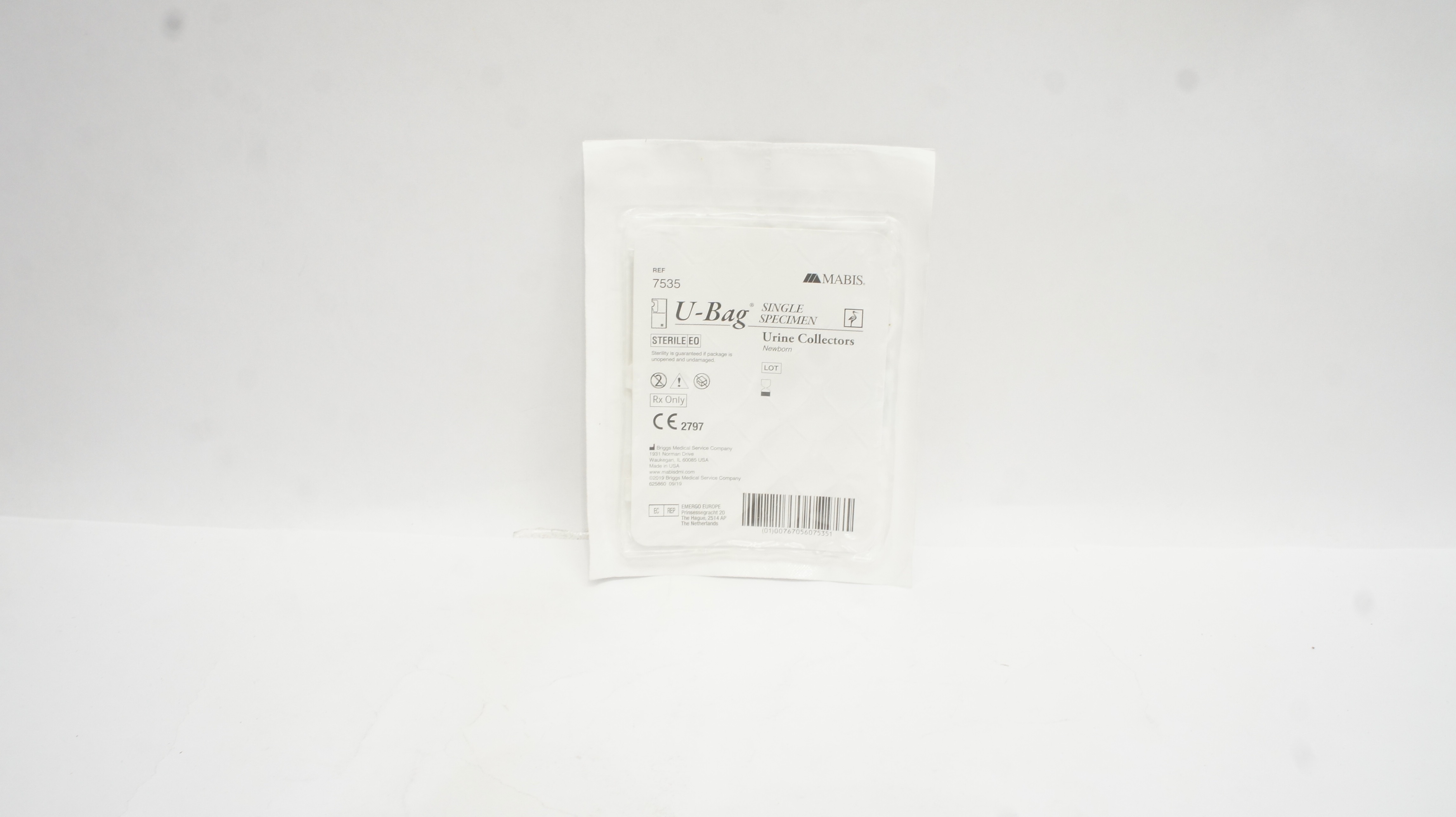 Briggs 7535 Mabis Healthcare U-Bag Single Specimen Urine Collectors, Newborn