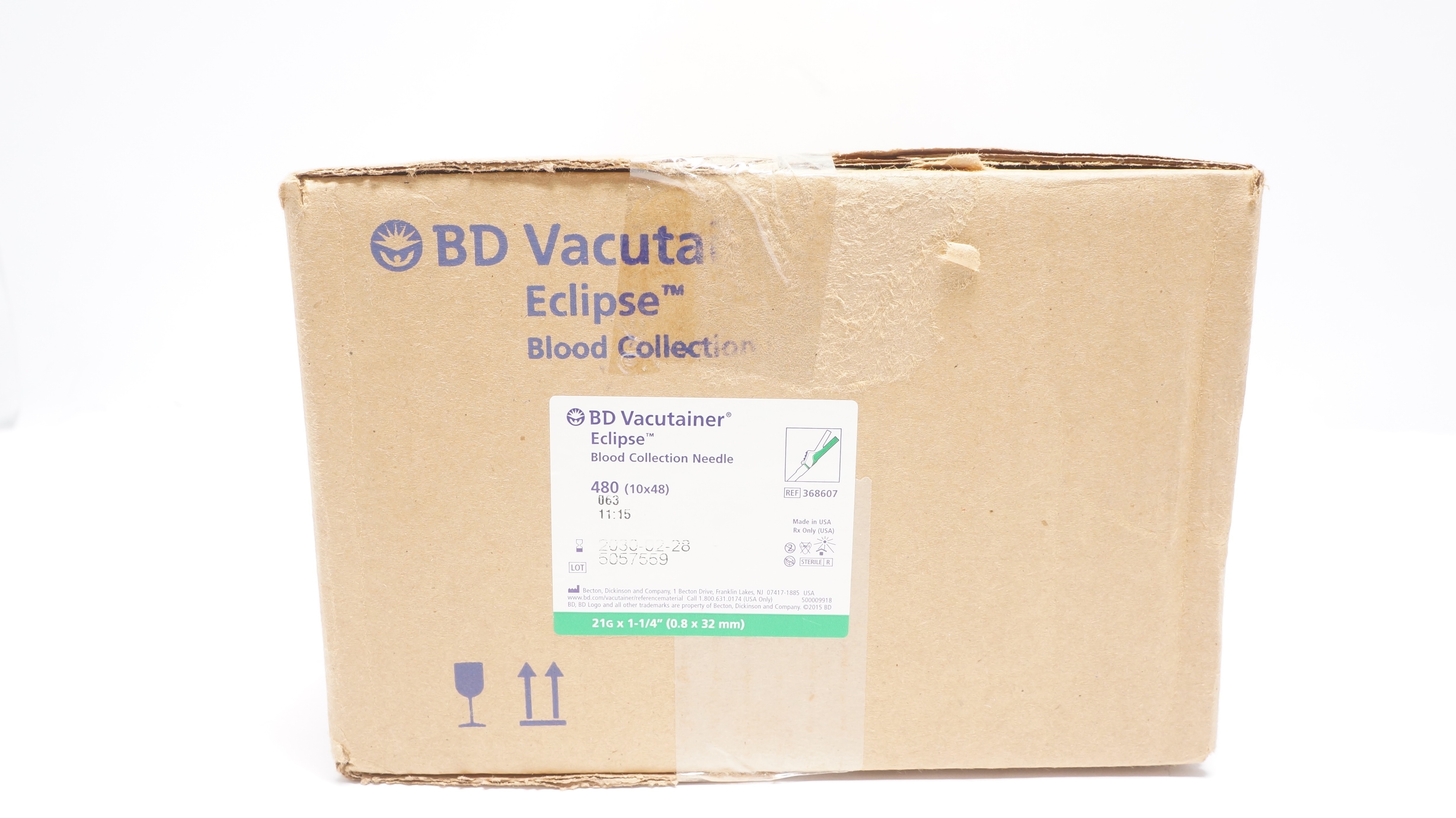 BD 368607 Vacutainer Eclipse Blood Collection Ndle 21G x 1-1/4inch - Box of 480