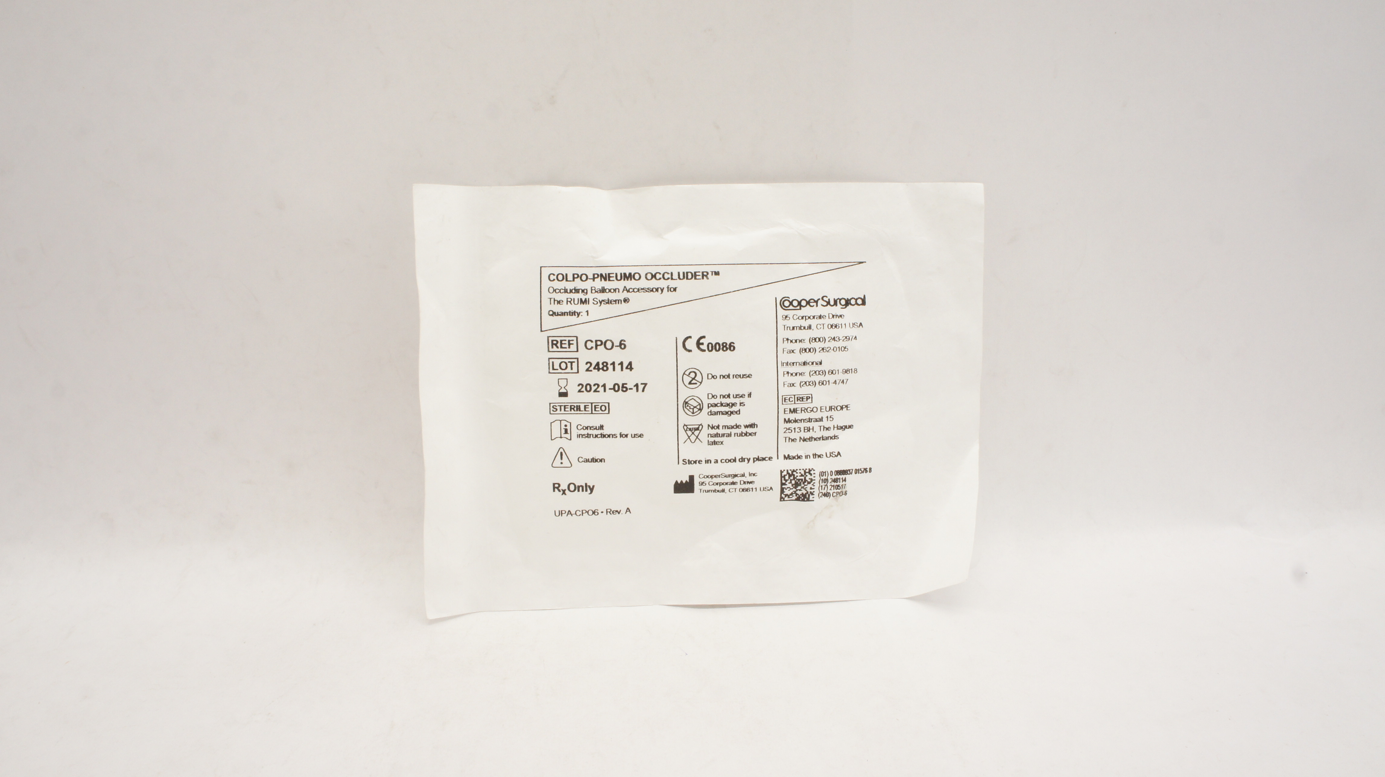 Cooper Surgical CPO-6 Colpo-Pneumo Occluding Balloon Accessory (x)