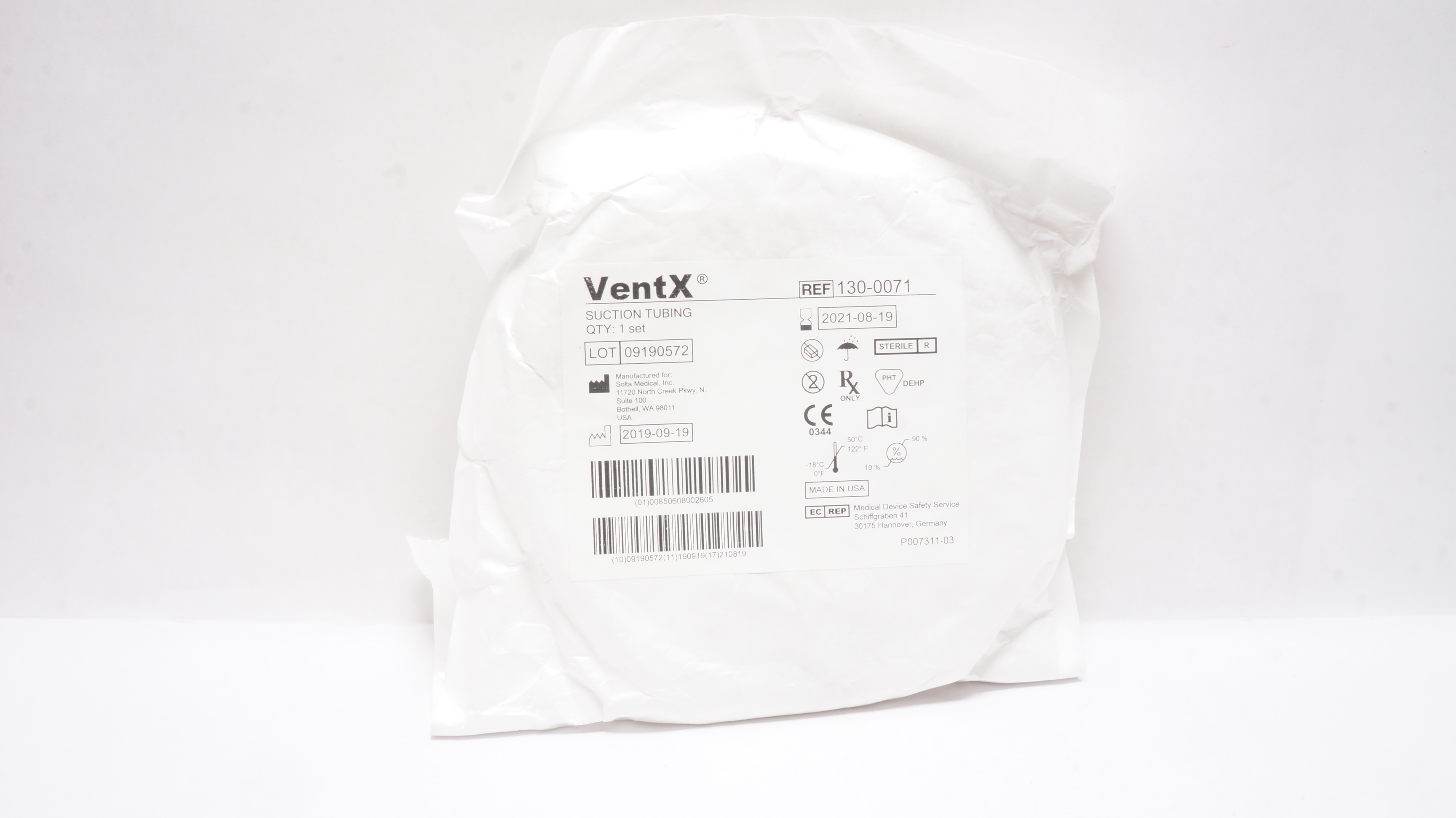 Solta Medical 130-0071 VentX Suction Tubing, Sterile (x)