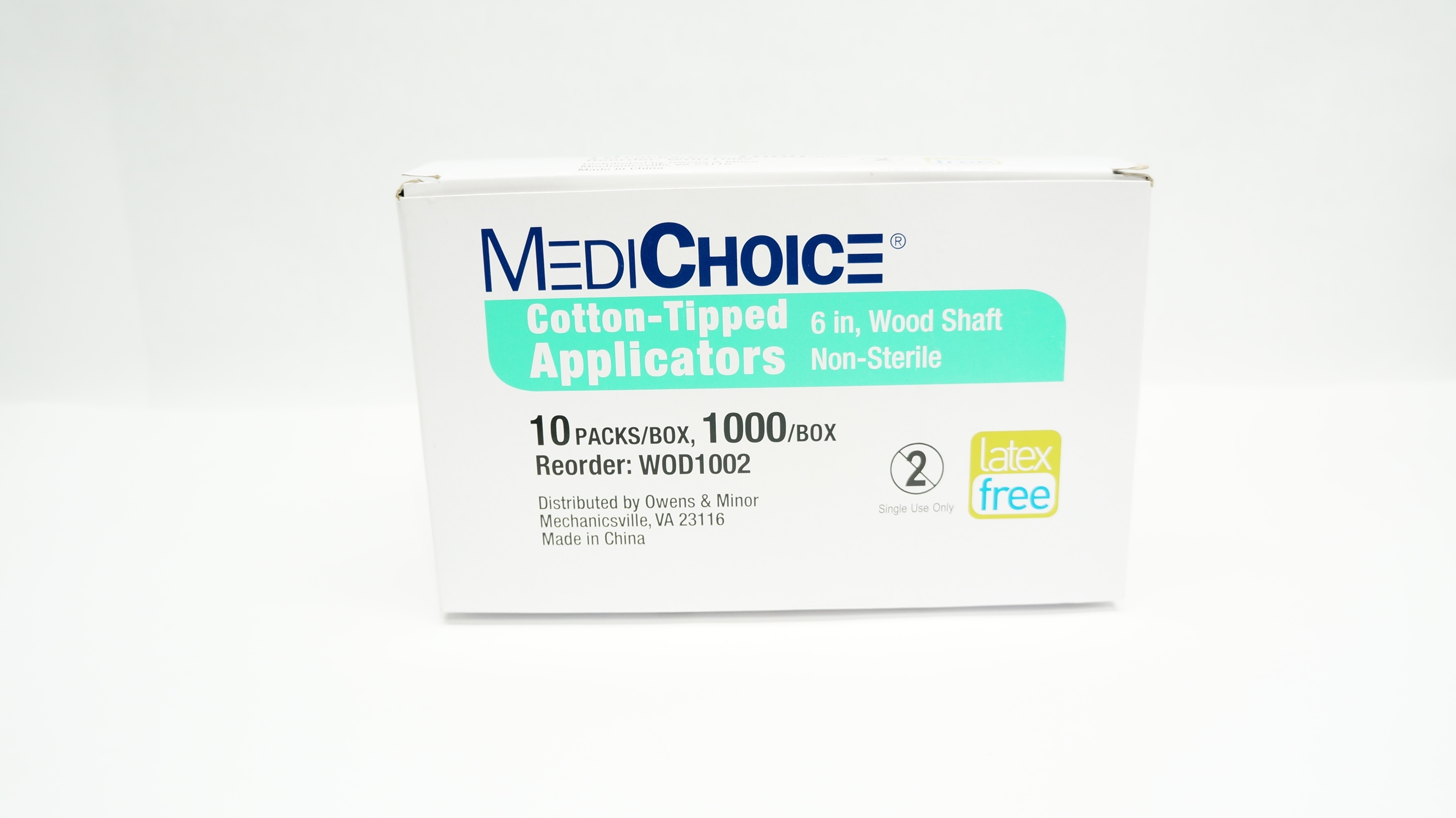 MediChoice WOD1002 Cotton-Tipped Applicators, Wood Shaft, 6 Inch - Box of 1000