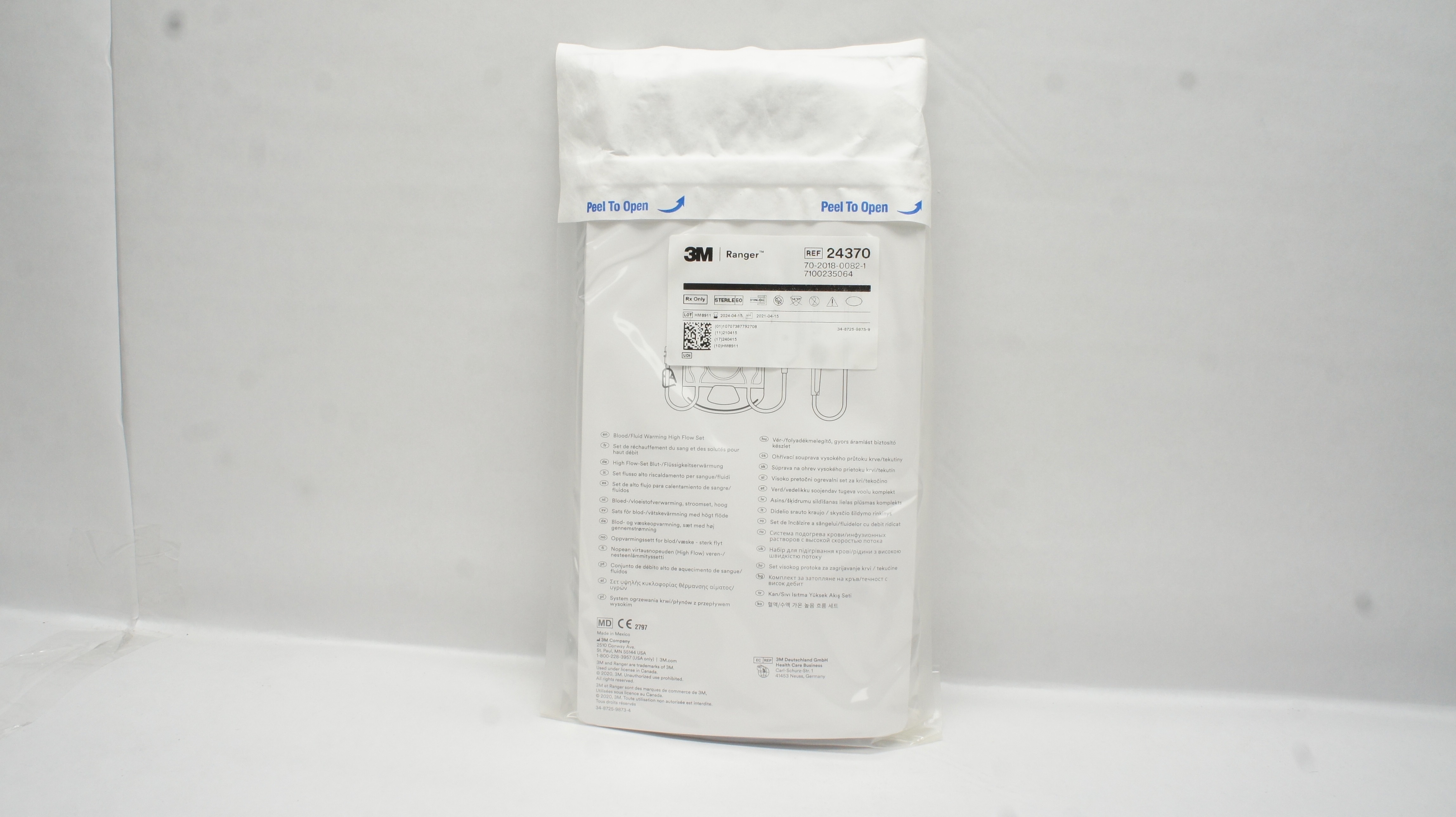 3M 24370 Ranger Blood/Fluid Warming System High Flow Set
