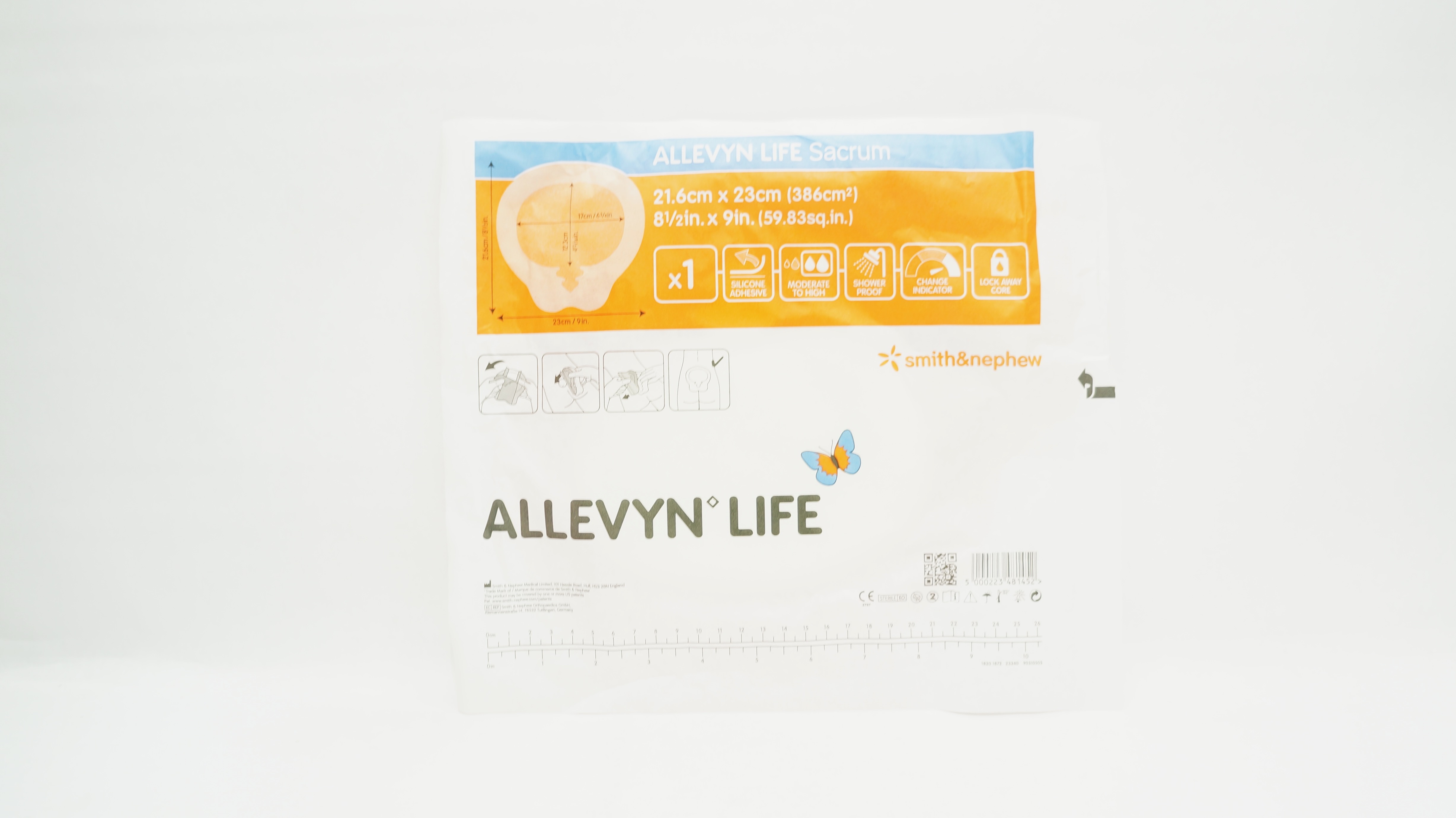 Smith&Nephew 66801307 Allevyn Life Sacrum Dressing 8-1/2inch x 9inch