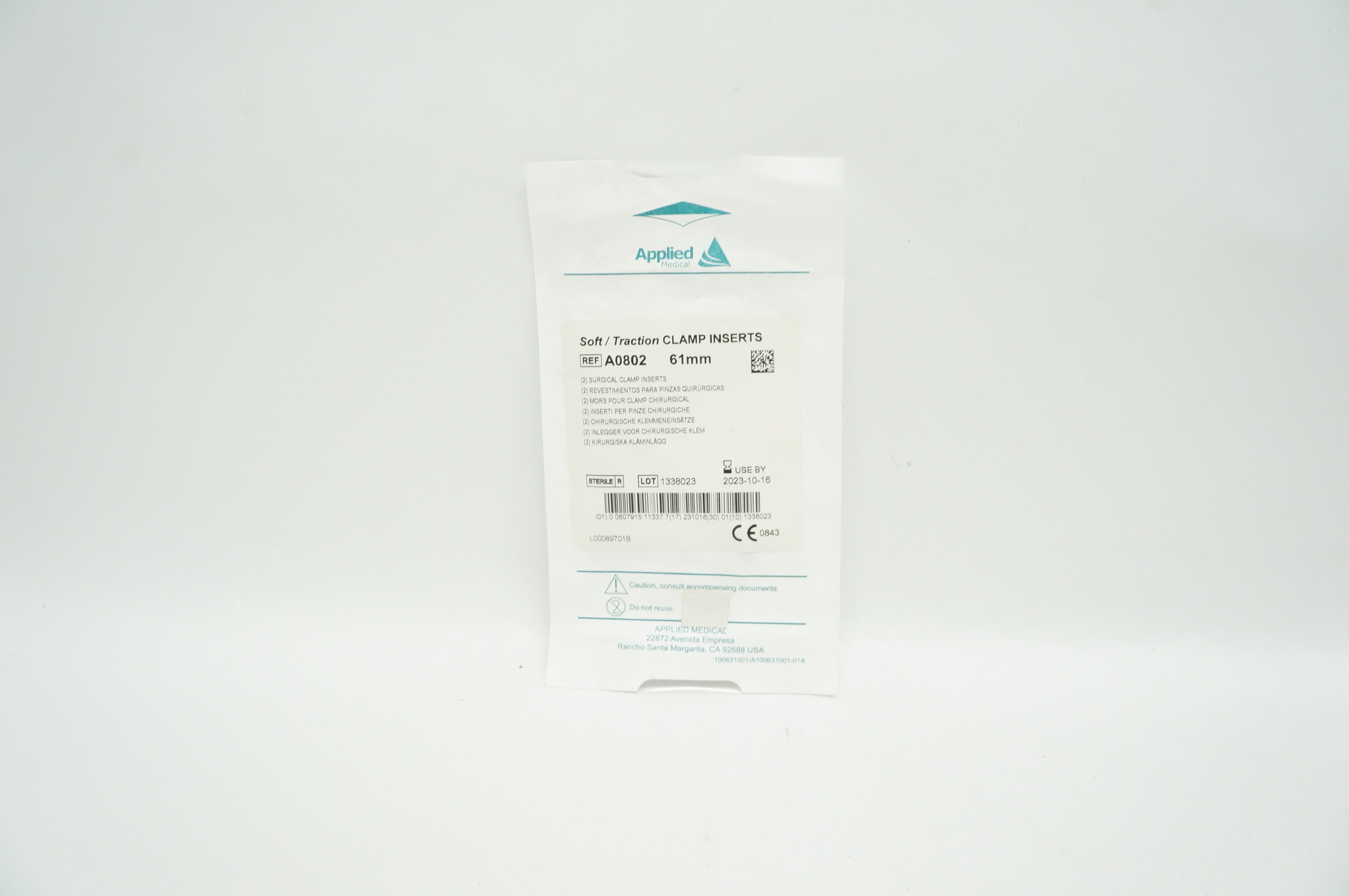 Applied Medical A0802 Soft/Traction Surgical Clamp Inserts 61mm - Pack of 2
