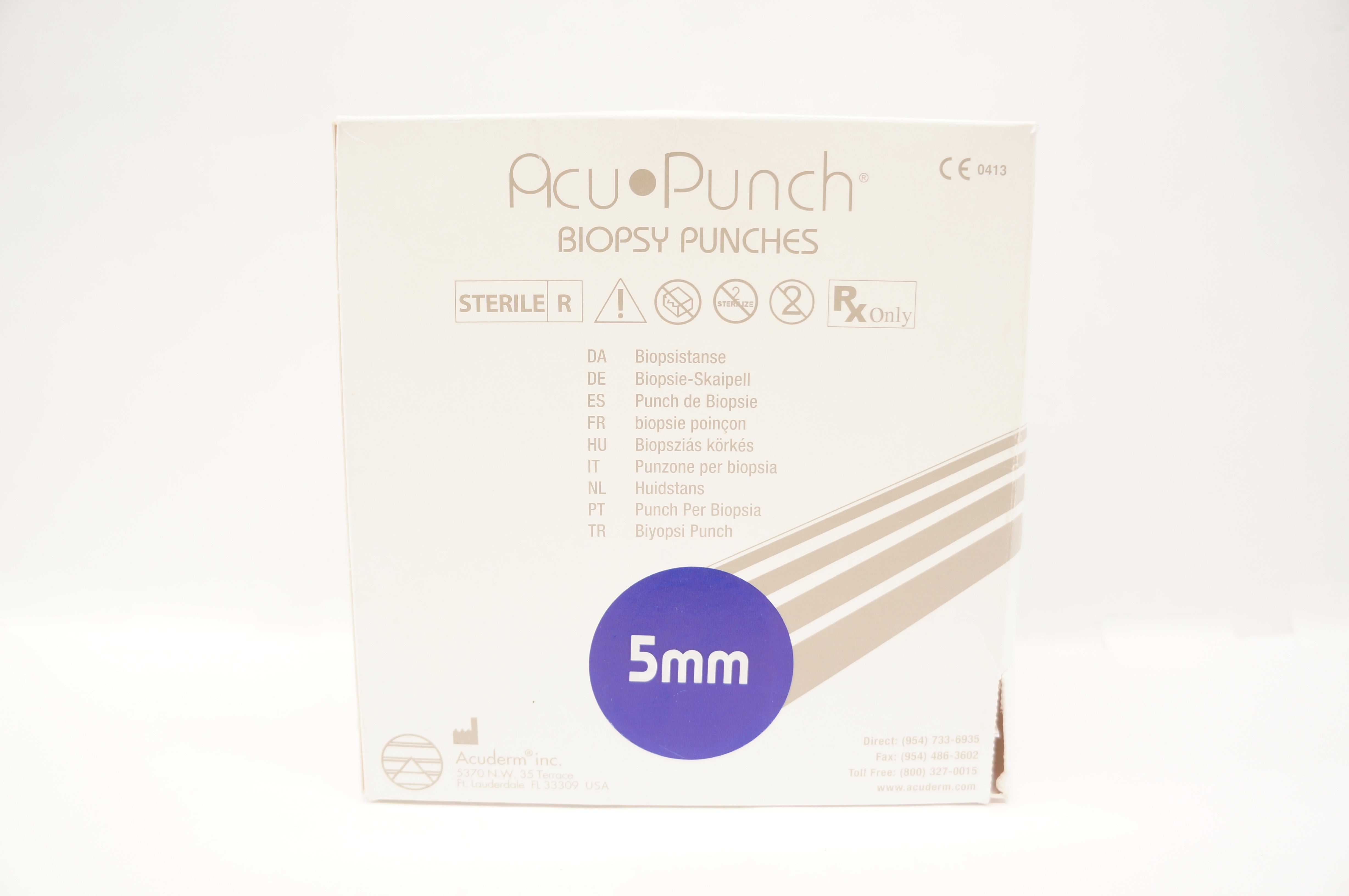 Acuderm P550 ACU-Punch Biopsy Punches 5mm - Box of 50