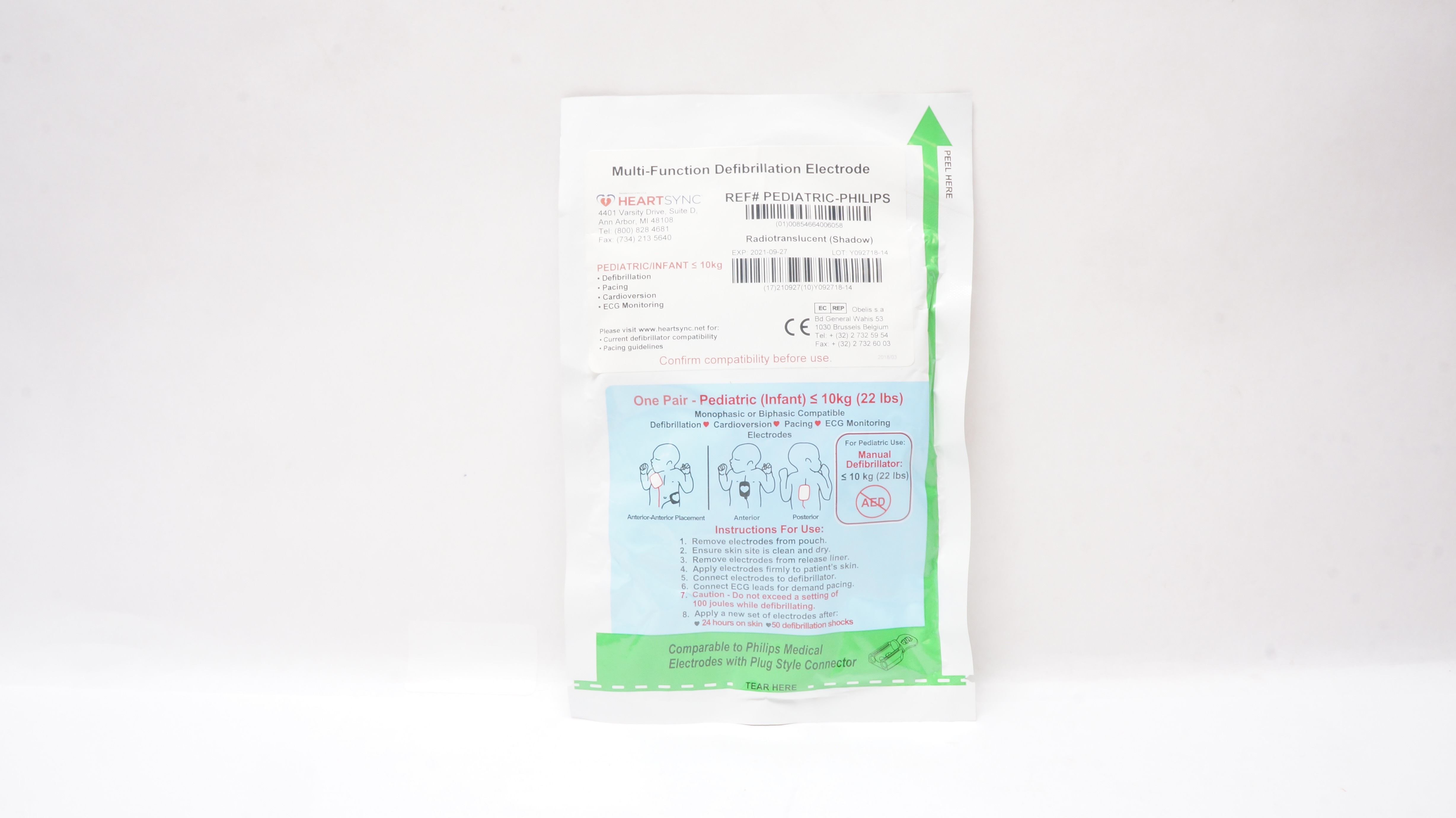 HeartSync PEDIATRIC-PHILIPS Multi-Function Defibrillation Electrode, ≤22 lbs (x)