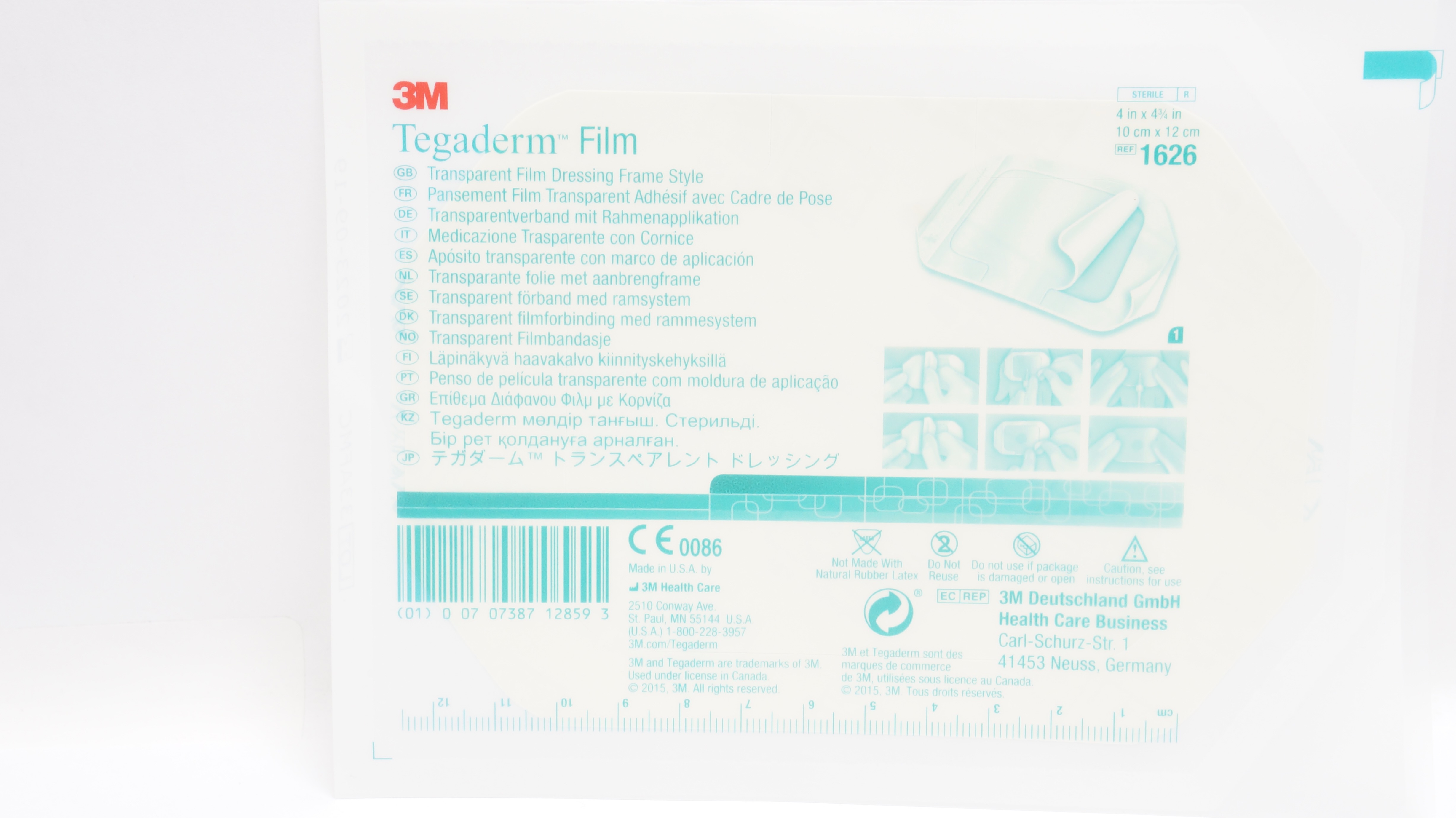 3M 1626 Tegaderm Transparent Film Dressing Frame Style 4inch x 4-3/4inch (x)