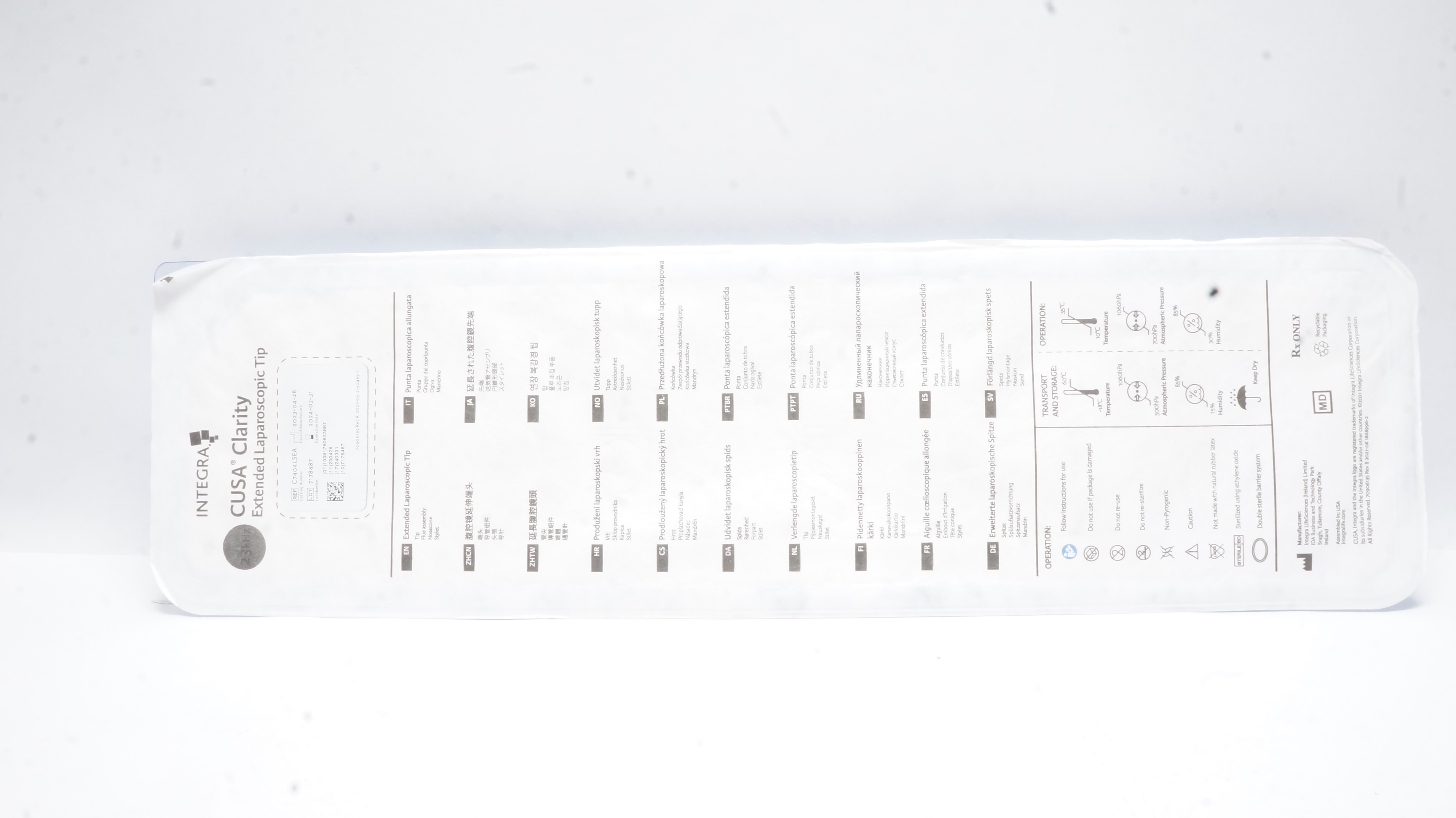 Integra C7404LSEA 23kHz CUSA Clarity Extended Laparoscopic Tip (x)