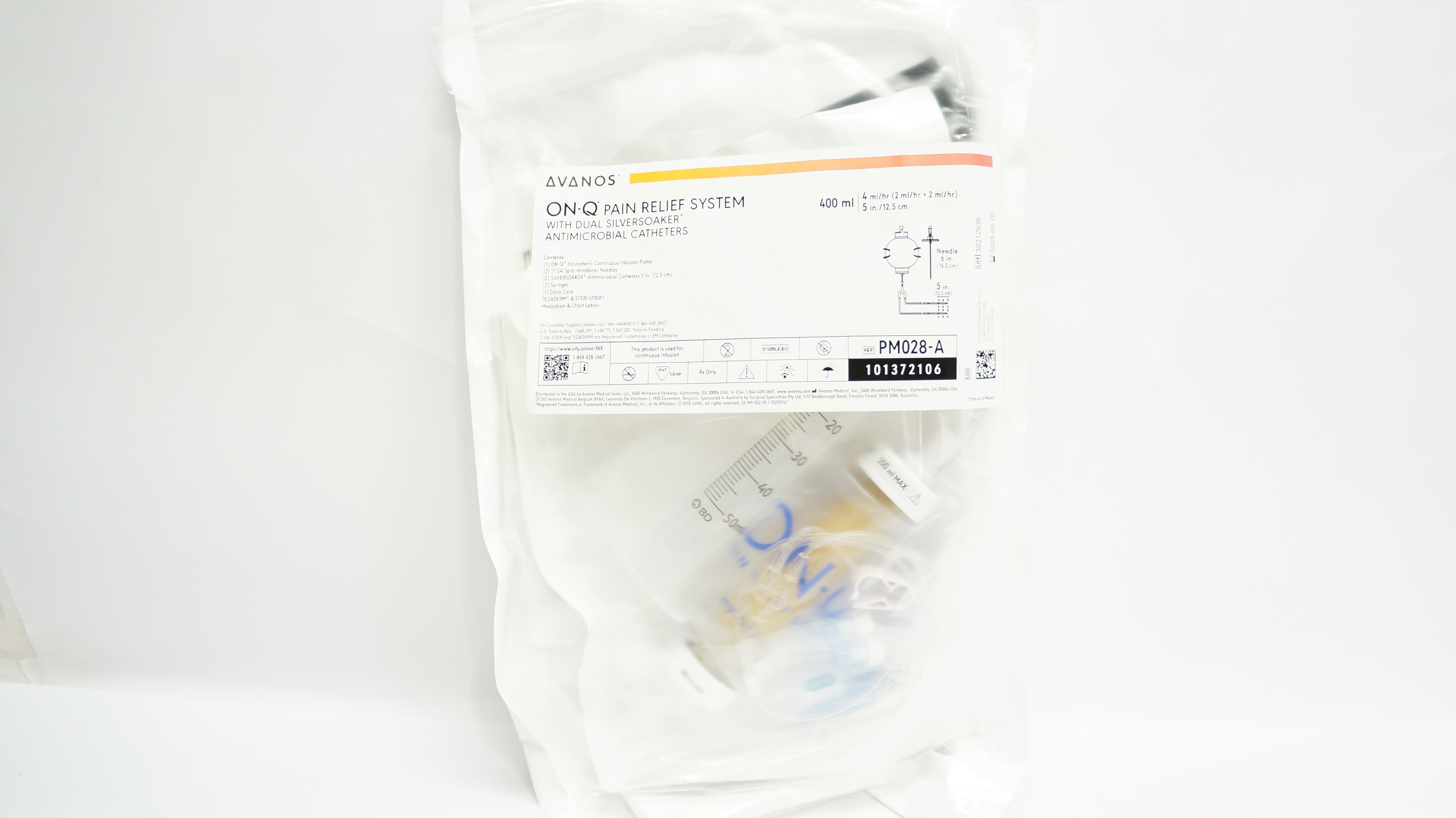 Avanos PM028-A ON-Q Pain Relief System 400ml/h, 4mL x 5inch