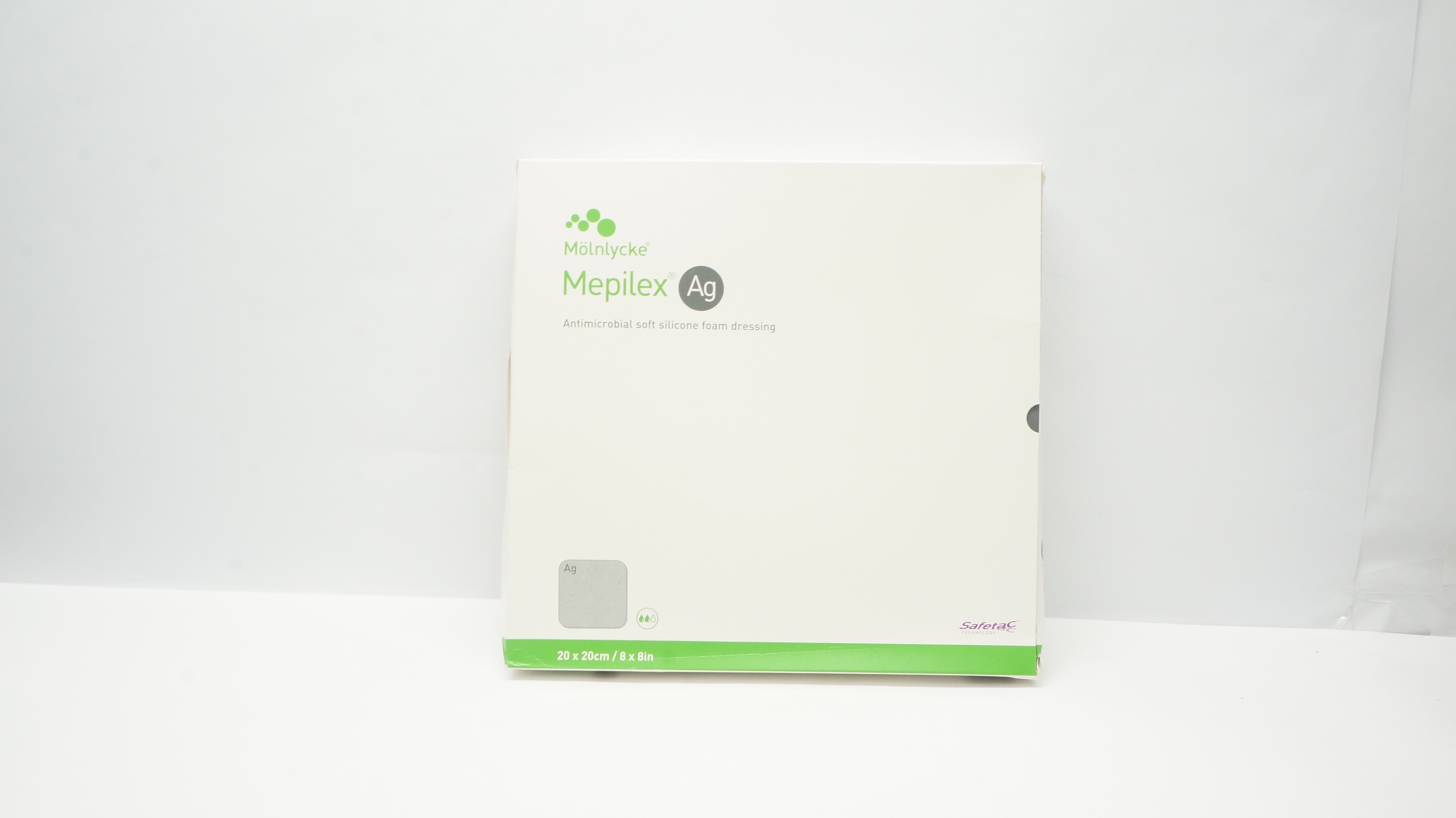 Mölnlycke 287400 Mepilex Ag w/ Safetac Technology 8 x 8inch - Box of 5