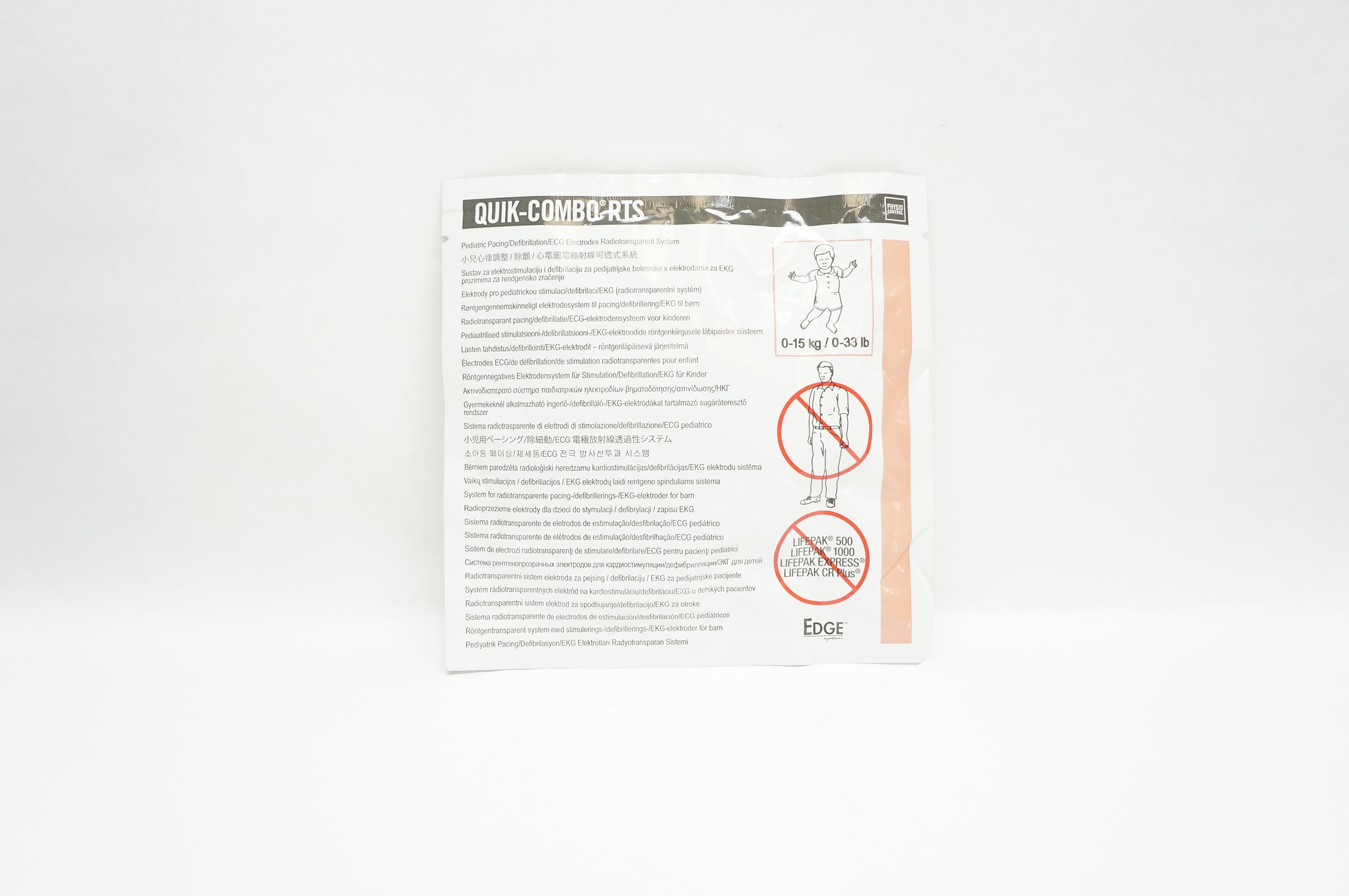 Physio Control 11996-000093 Quik-Combo RTS Pediatric ECG Electrodes 0-33lbs. (x)