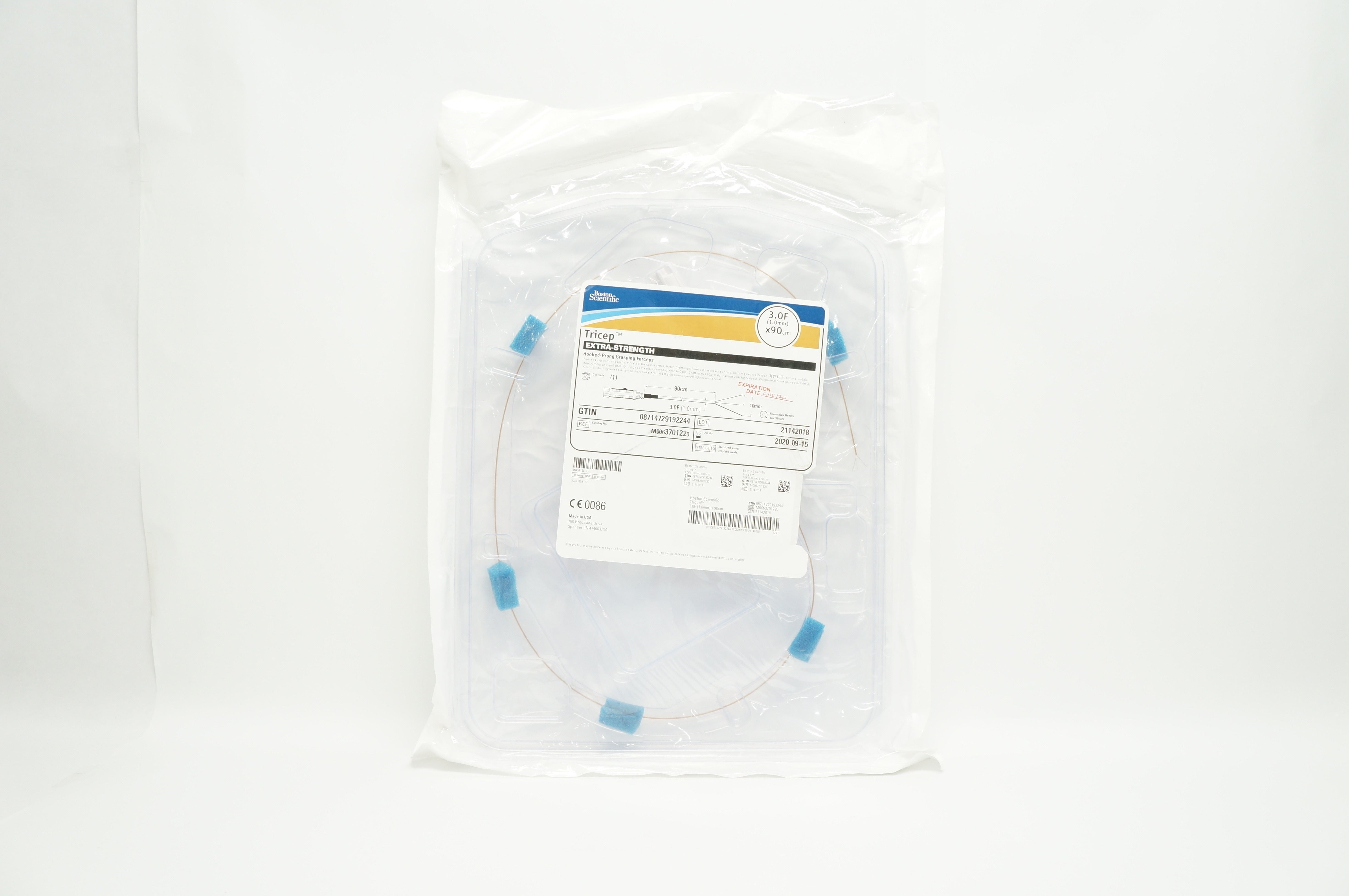 Boston Scientific M0063701220 Tricep Hooked-Prong Grasping Forceps 3.0F. x 90cm(x)