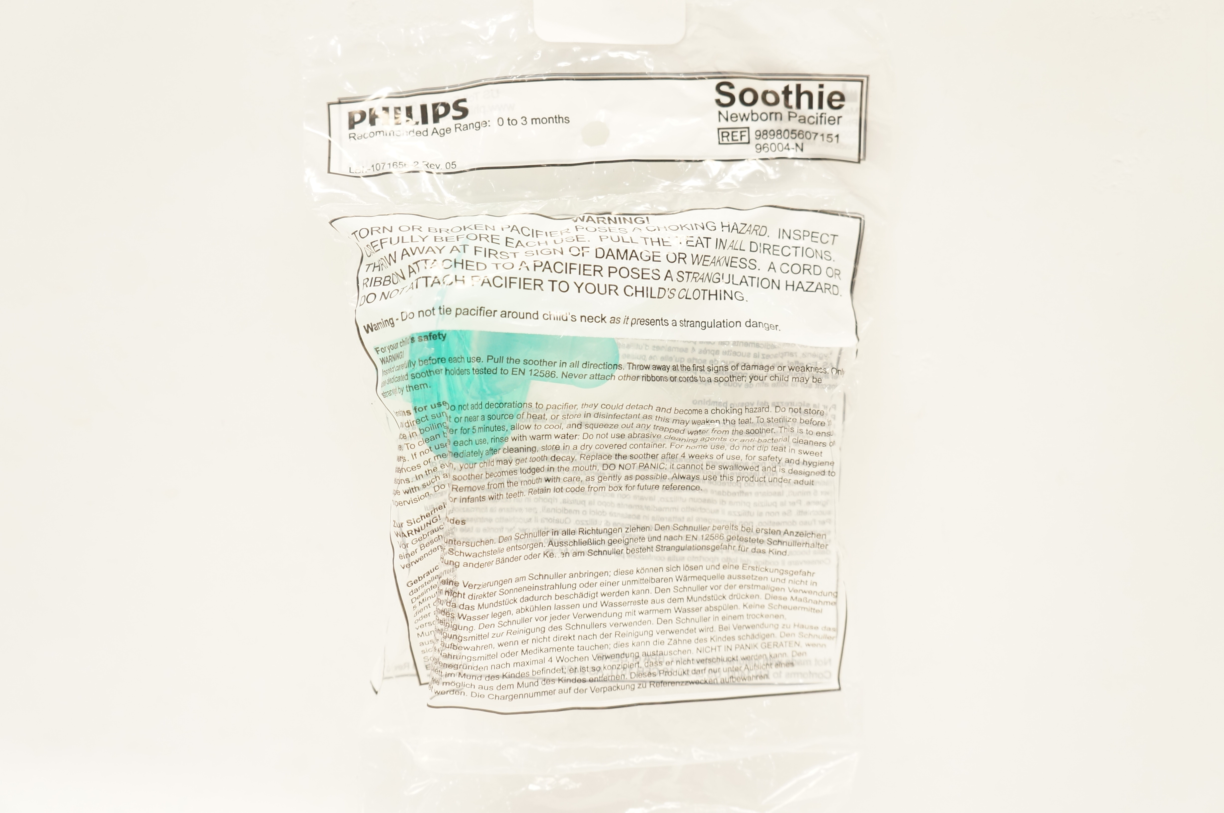 Philips 989805607151 Soothie Newborn Pacifier 0 to 3 months