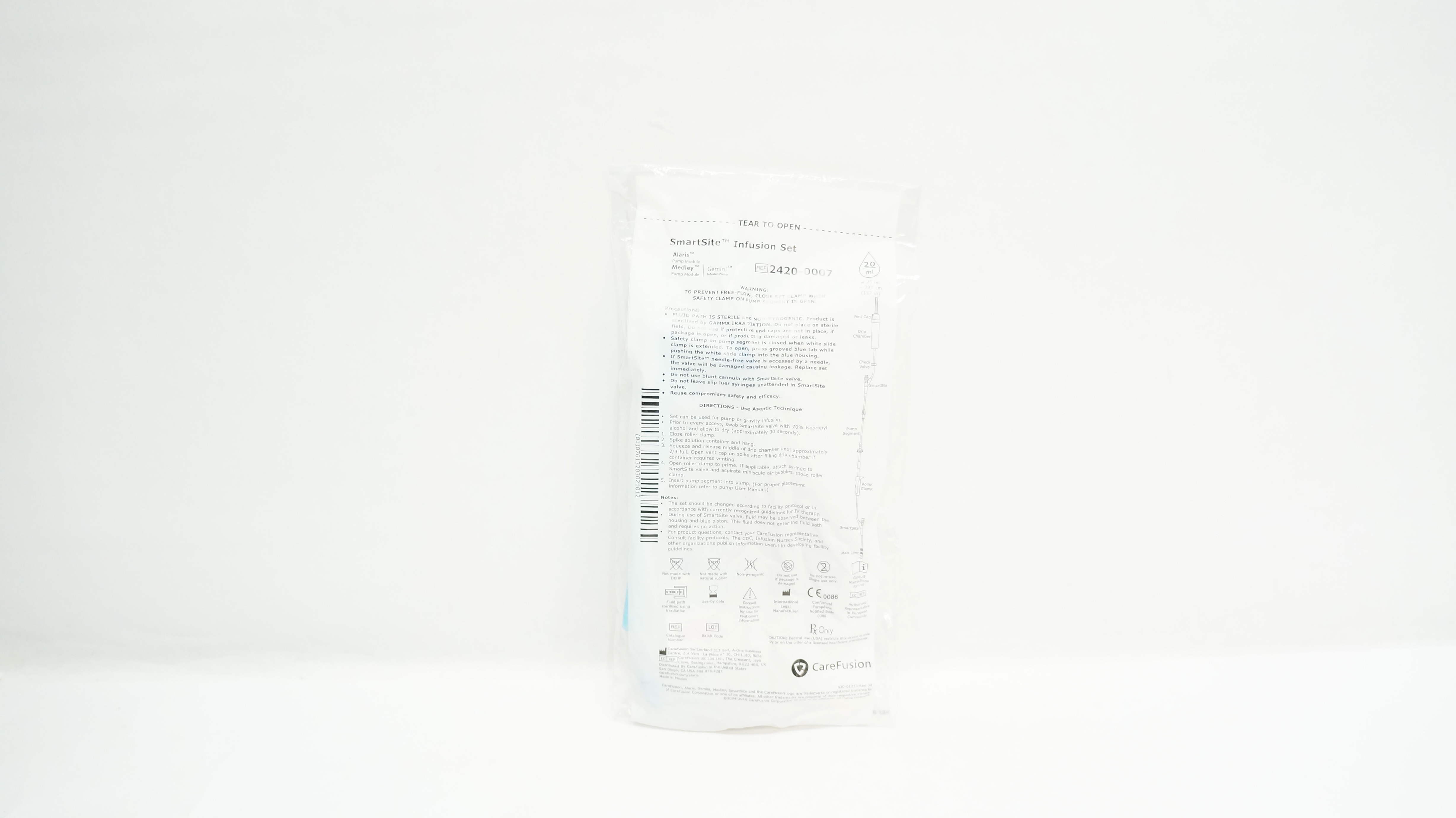 CareFusion 2420-0007 Alaris Medley Gemini SmartSite Infusion Set 20mlx117inch(x)