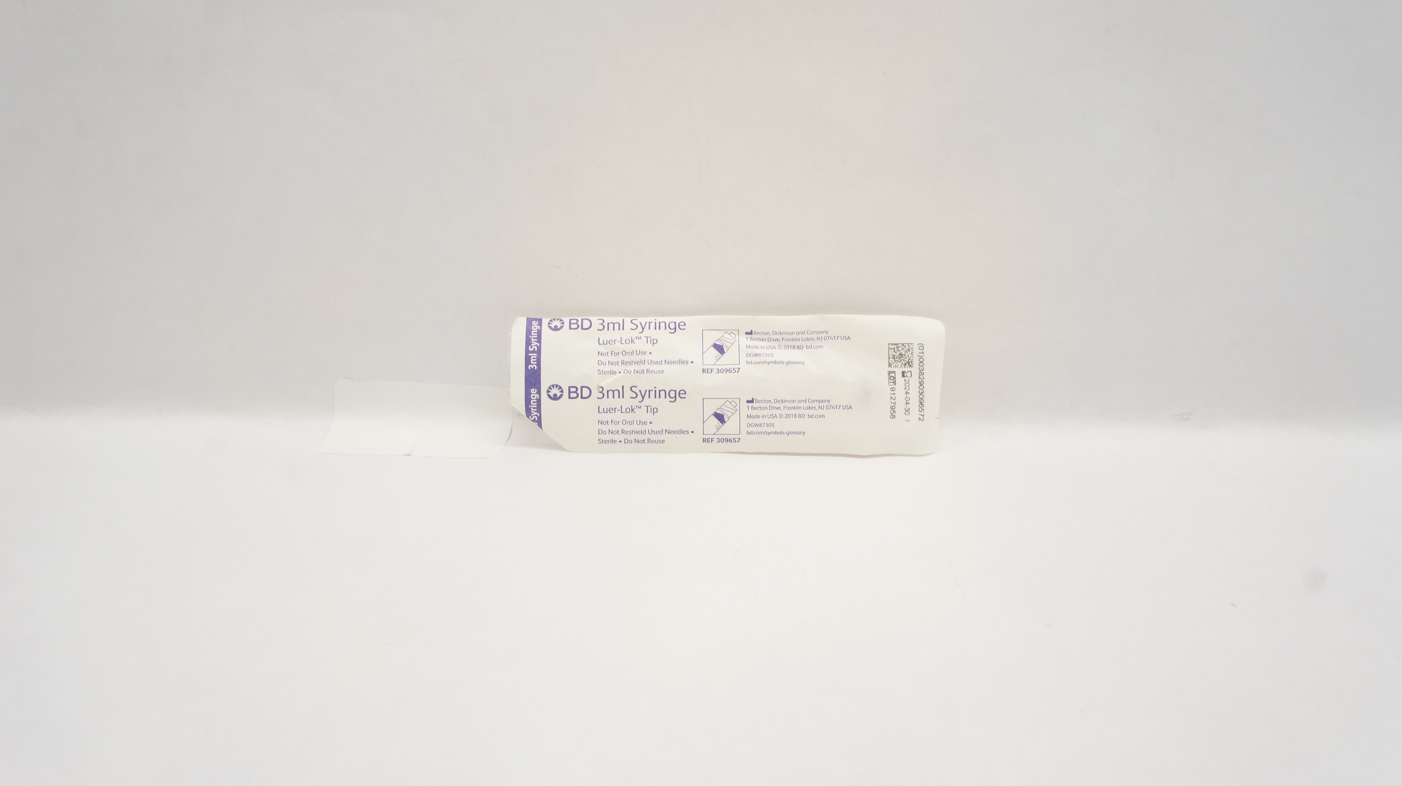 BD 309657 Luer-Lok Tip Syringe 3mL