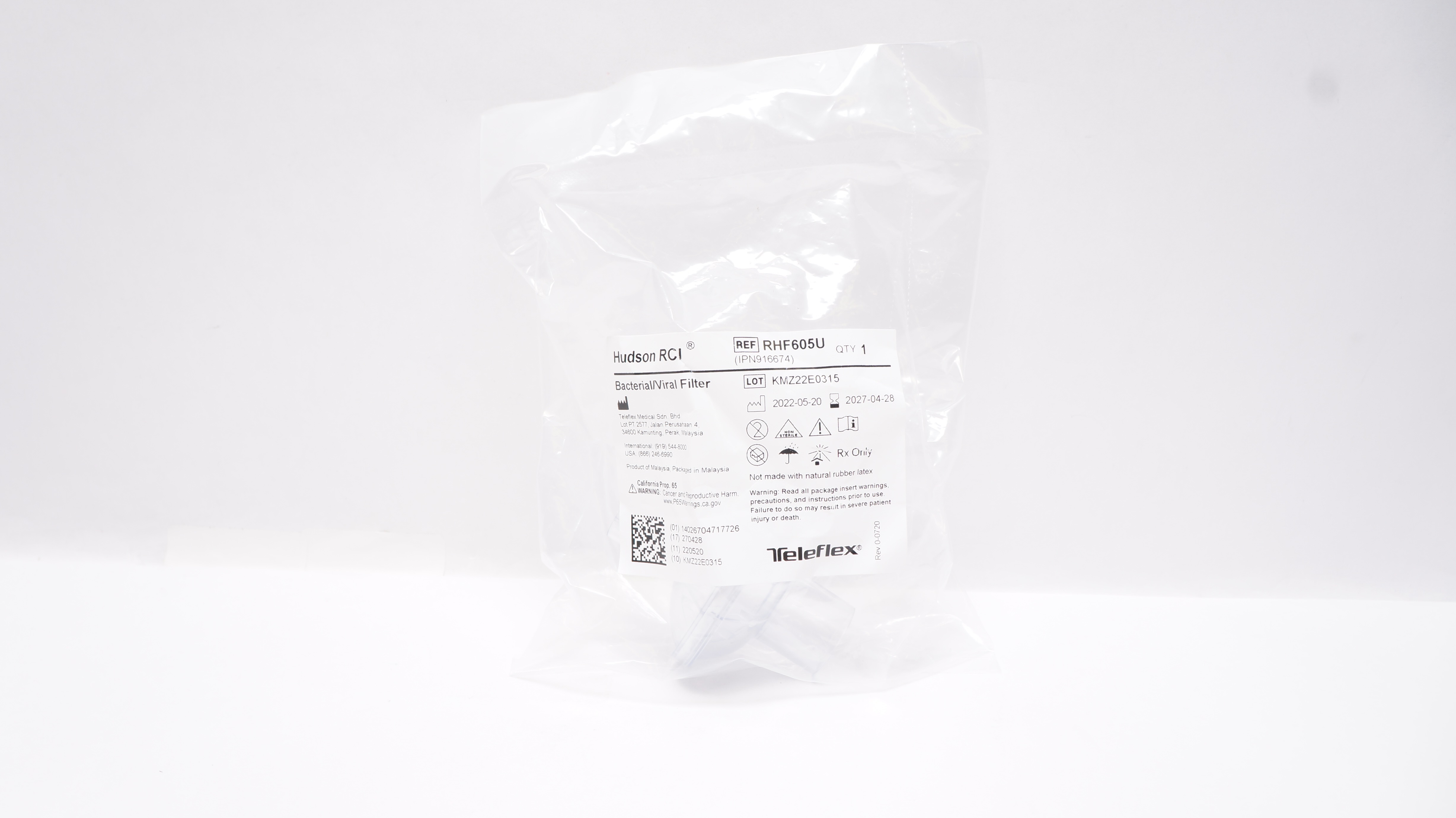 Teleflex RHF605U Hudson RCI Bacterial/Viral Filter