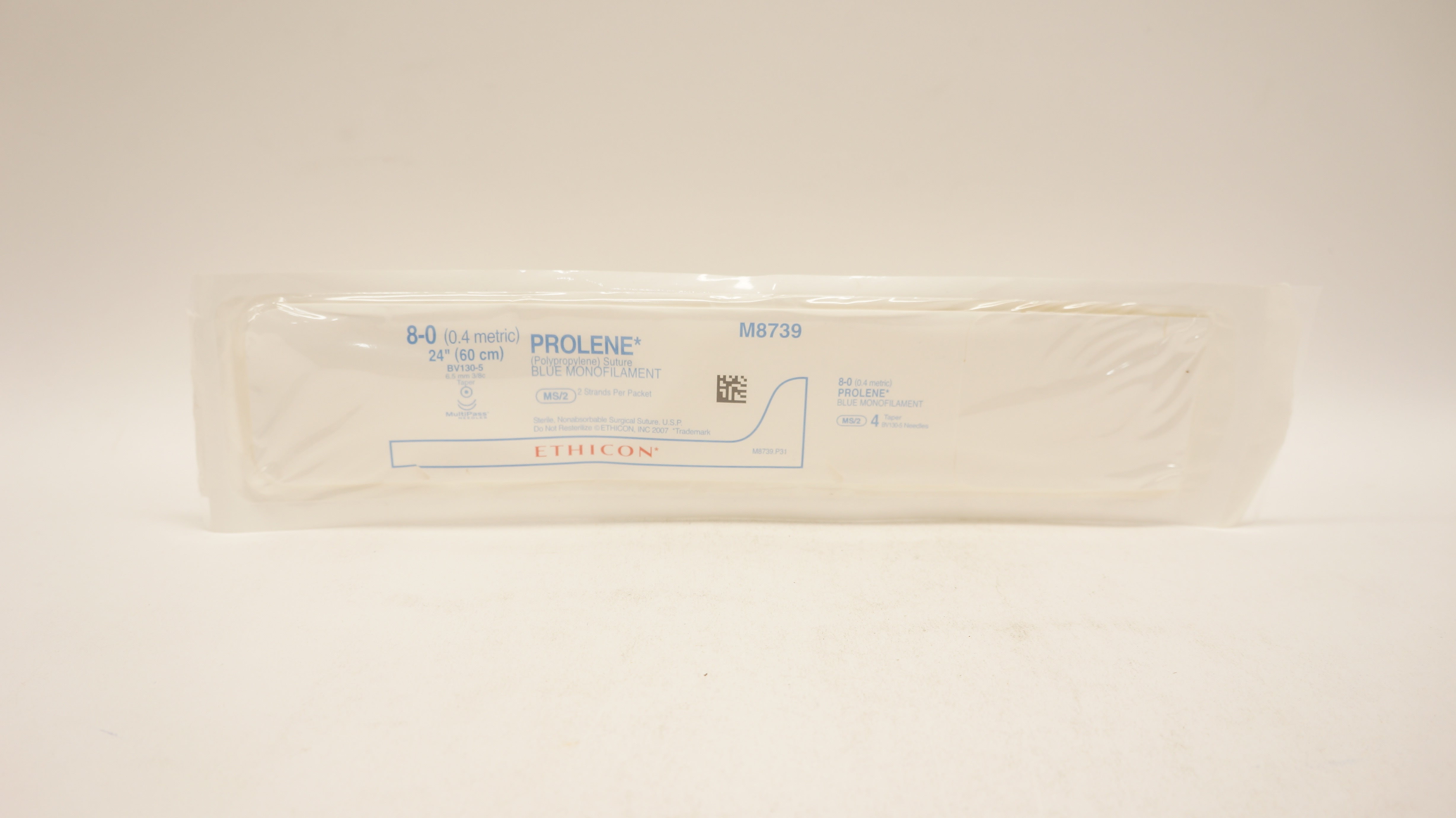 Ethicon M8739 8-0 Prolene BV130-5 6.5mm 3/8c Taper 24inch (x)