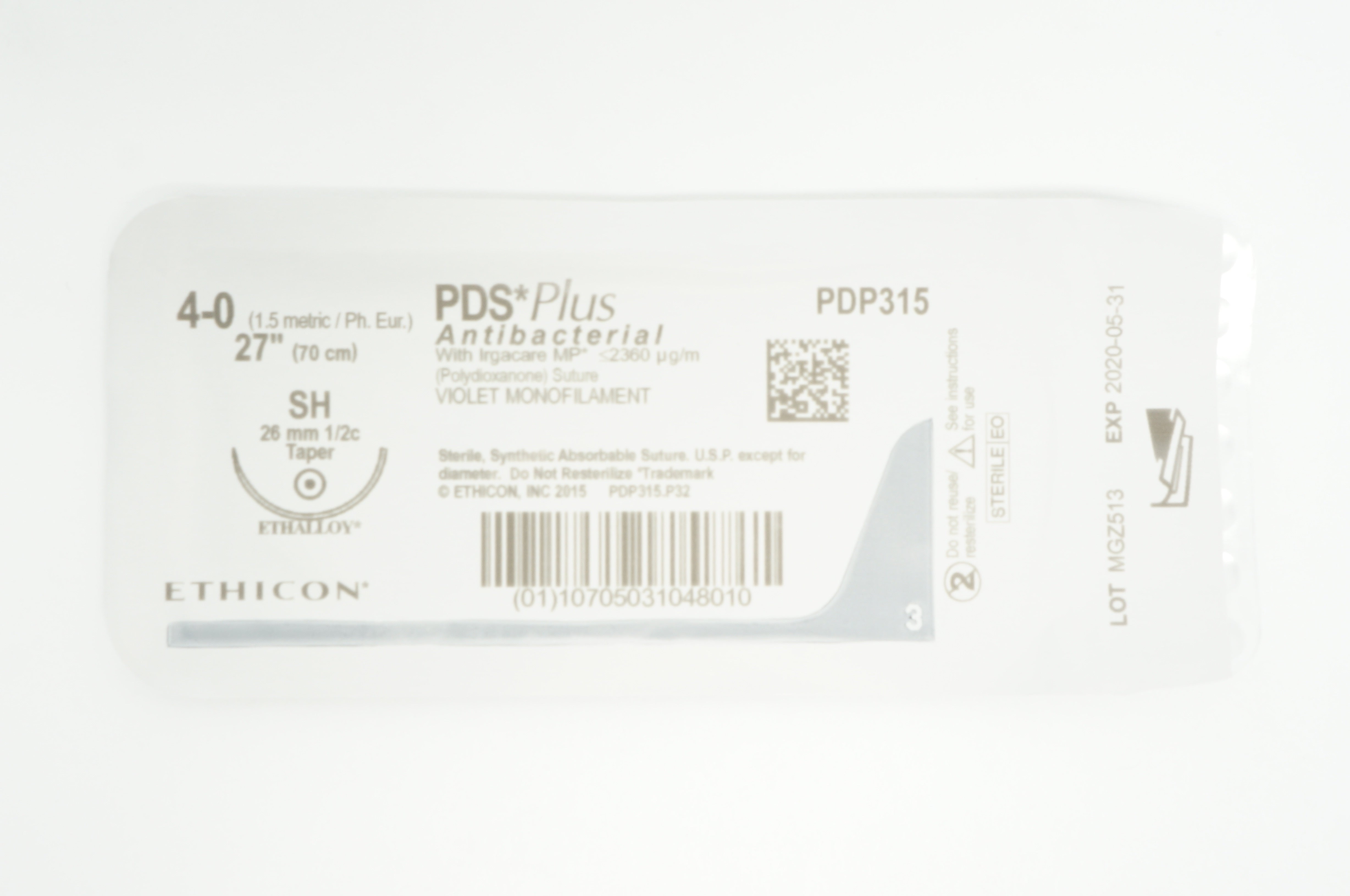 Ethicon PDP315 4-0 PDS Plus SH, 26mm 1/2c Taper, 27inch (x)