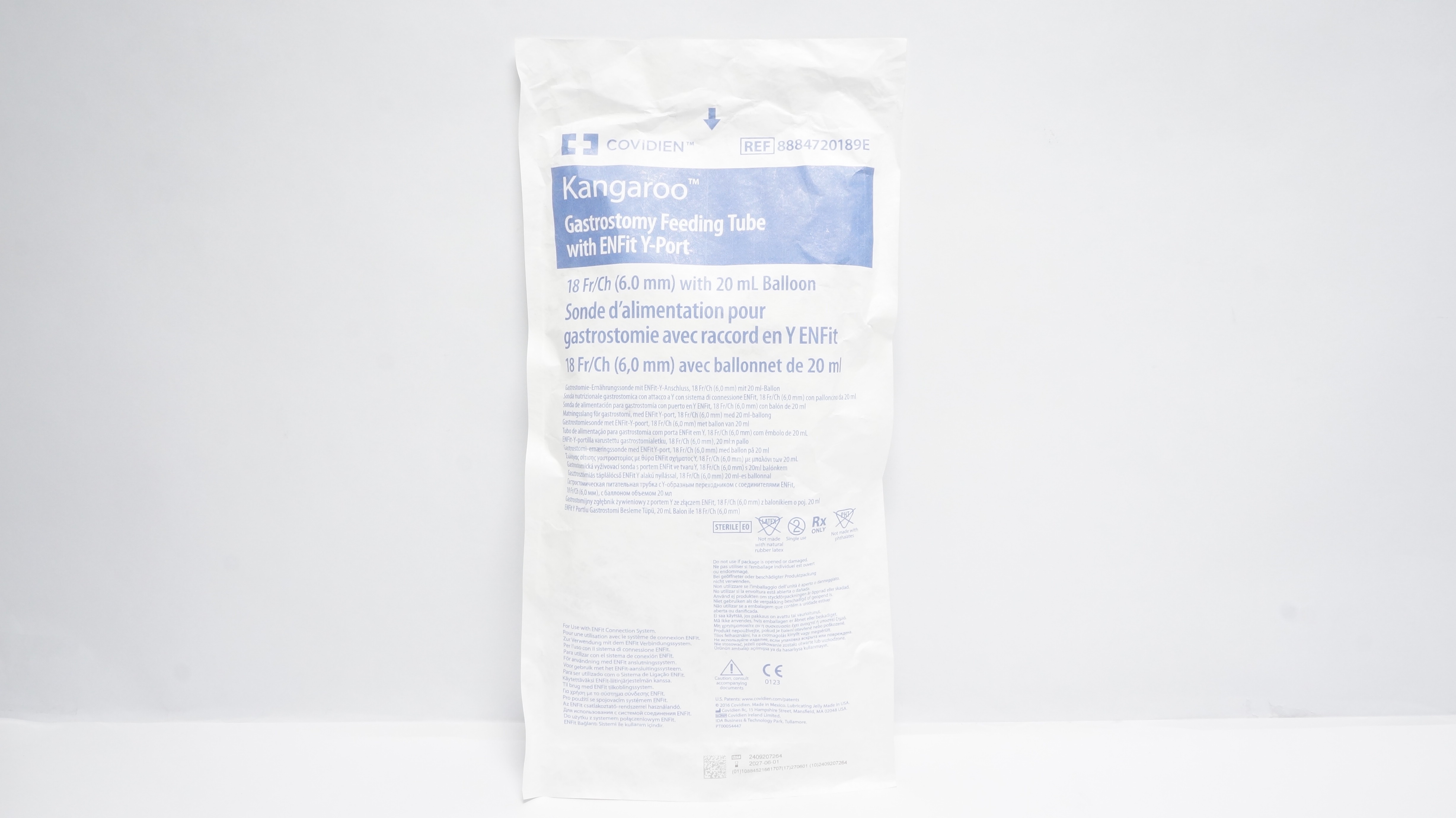Covidien 8884720189E Kangaroo Gastrostomy Feeding Tube W/ENFit Y-Port