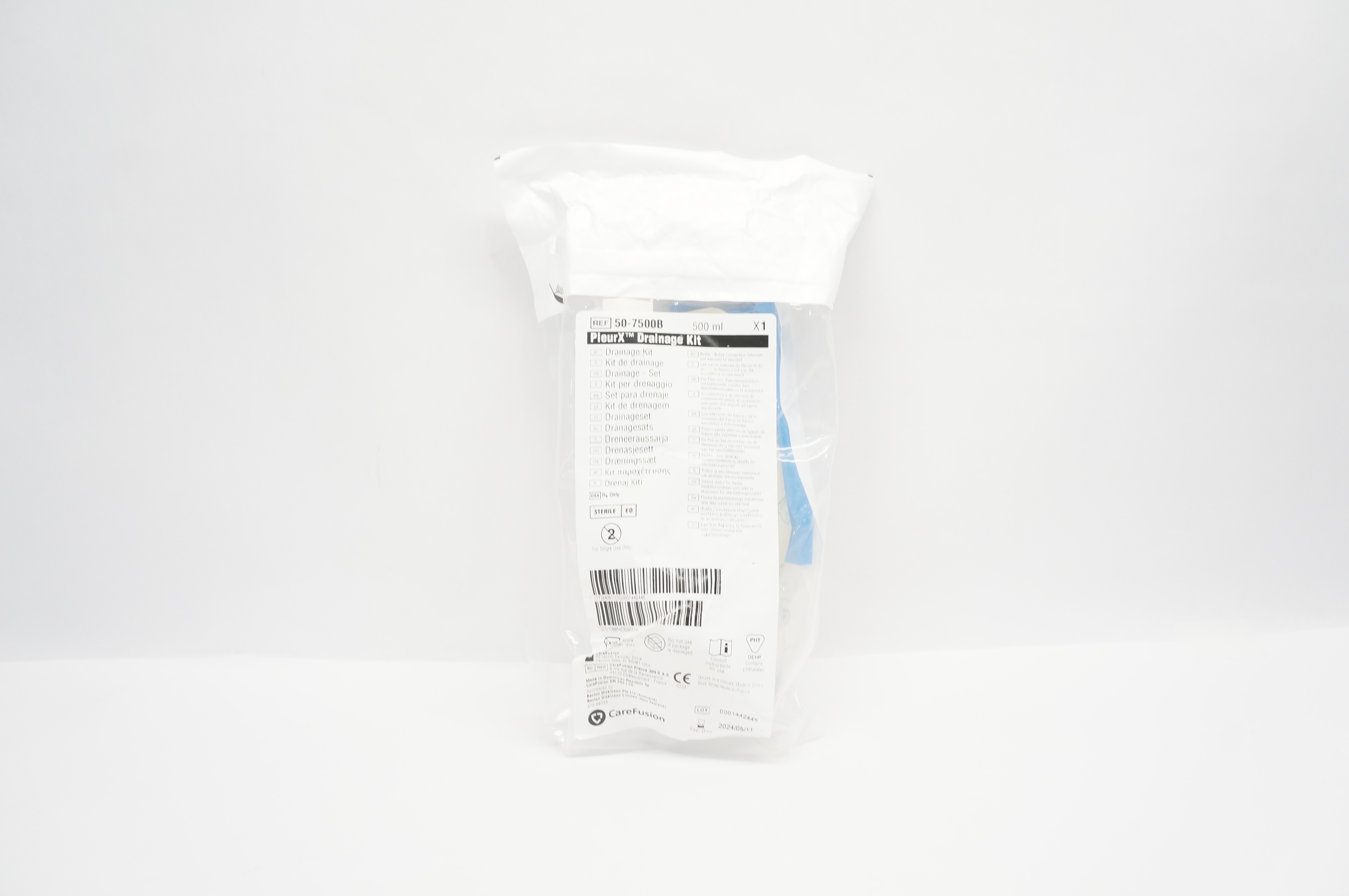 CareFusion 50-7500B PleurX Drainage Kit 500ml