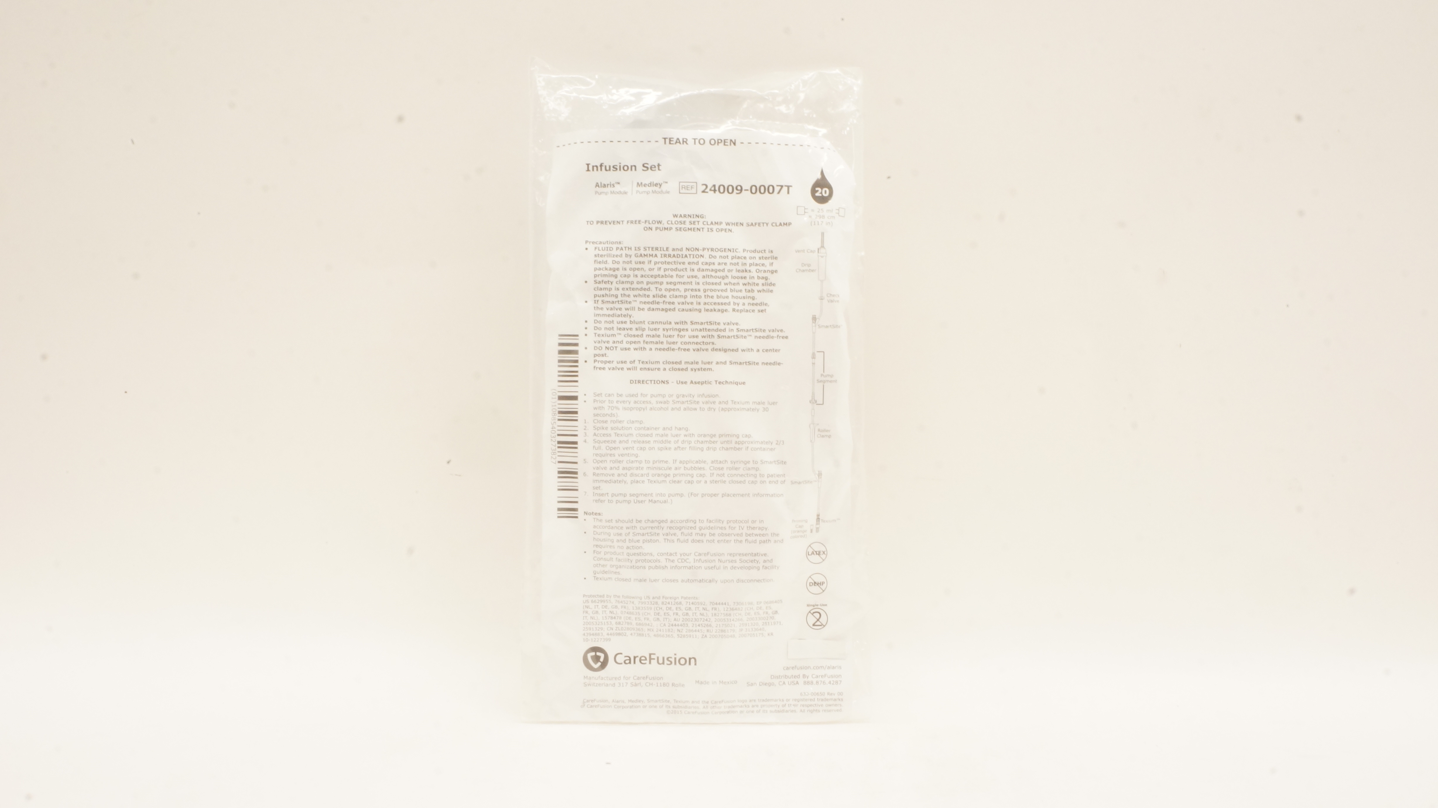 CareFusion 24009-0007T Alaris Medley Pump Module Infusion Set 117inch x 20 ml(x)