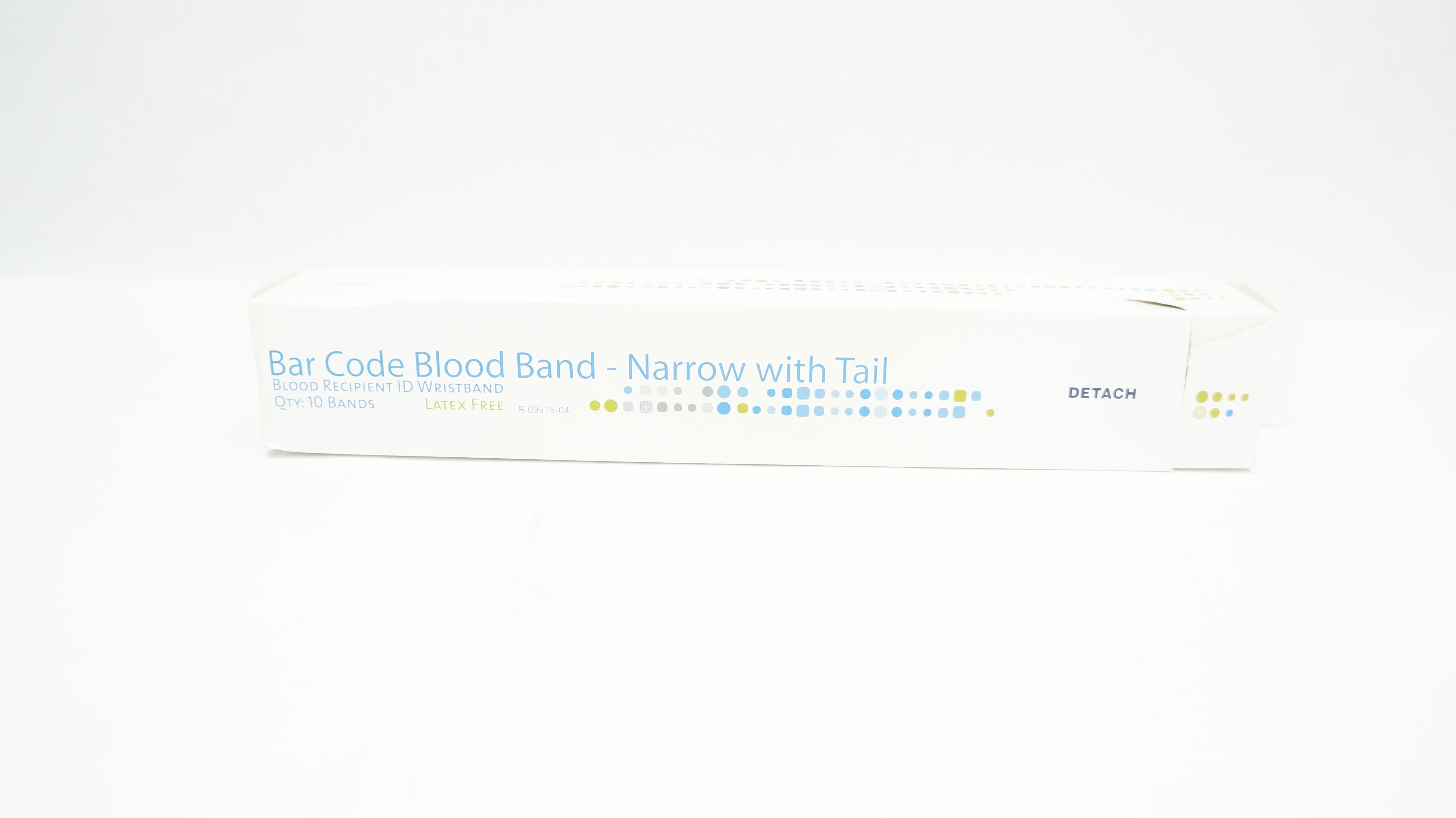 Bar Code Blood Band ID Wristband Narrow with Tail - Box of 10