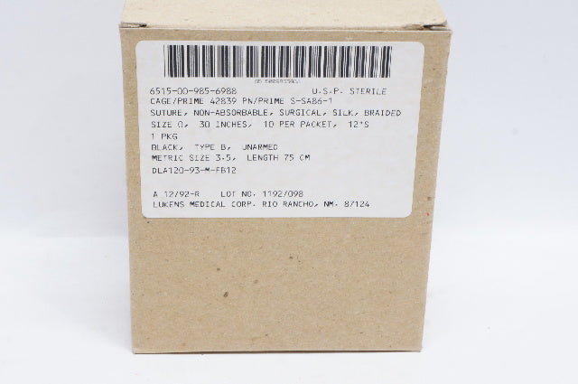 Lukens 0 SILK, Stre Surgical, 30inch - Box of 12