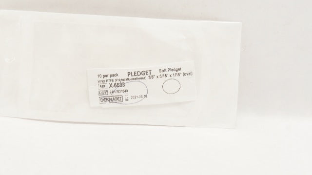Teleflex X-6633 Pledget White PTFE 3/8inch x 5/16inch x 1/16inch- Pack of 10 (x)