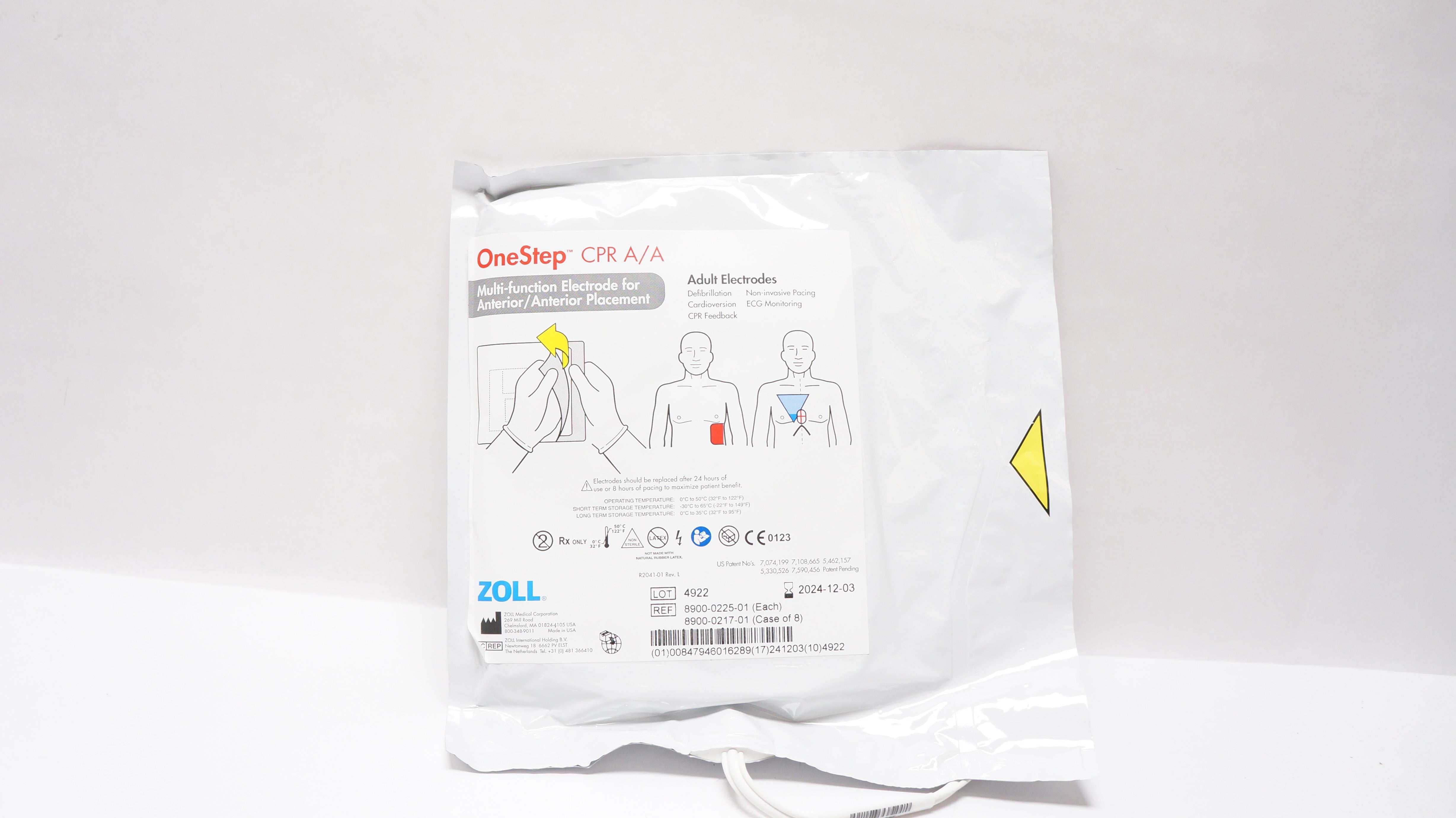 Zoll 8900-0225-01 OneStep CPR A/A Adult Multi-Function Electrodes