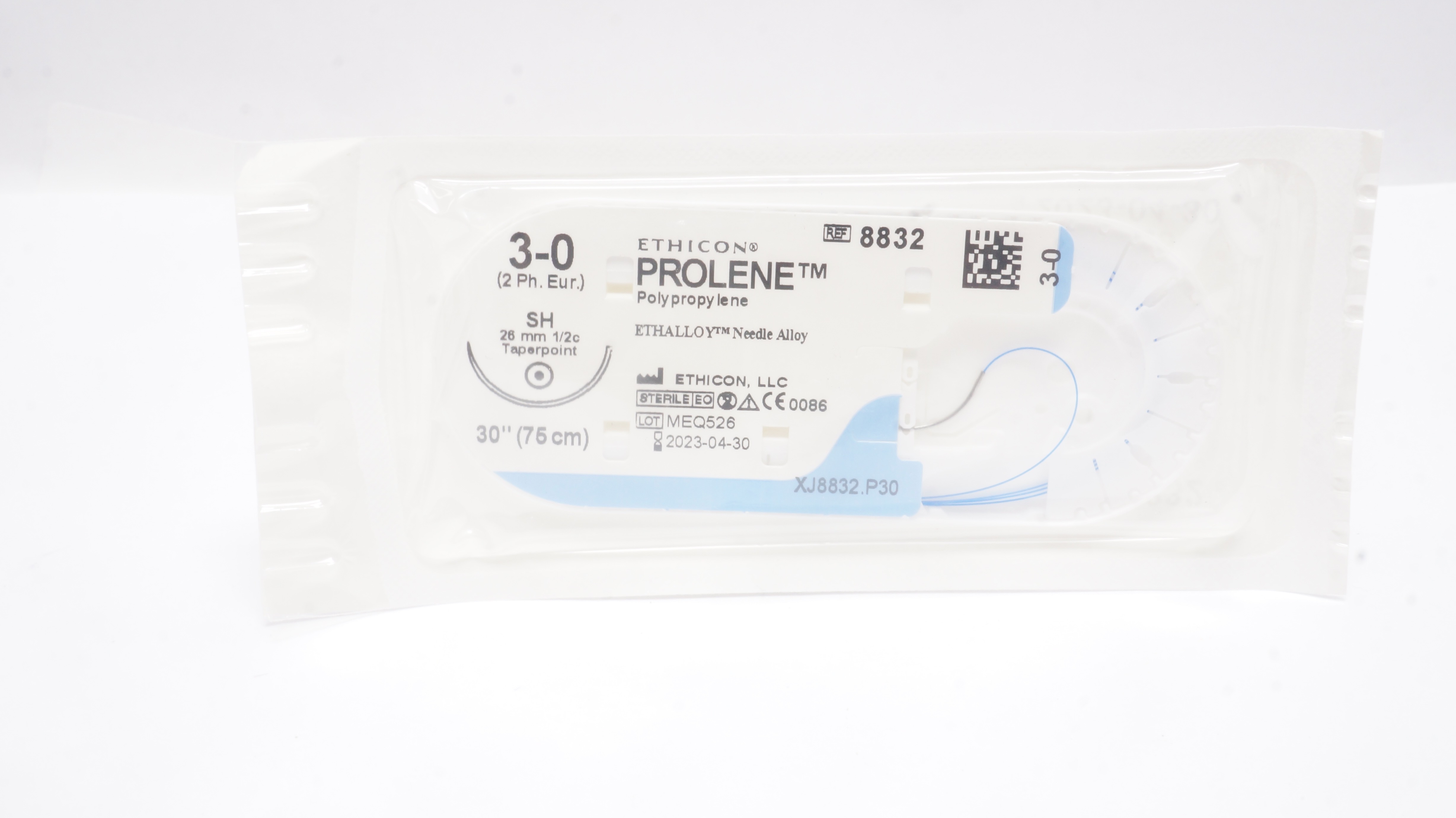 Ethicon 8832 3-0 PROLENE, SH, 26mm 1/2c Taperpoint, 30inch (x)