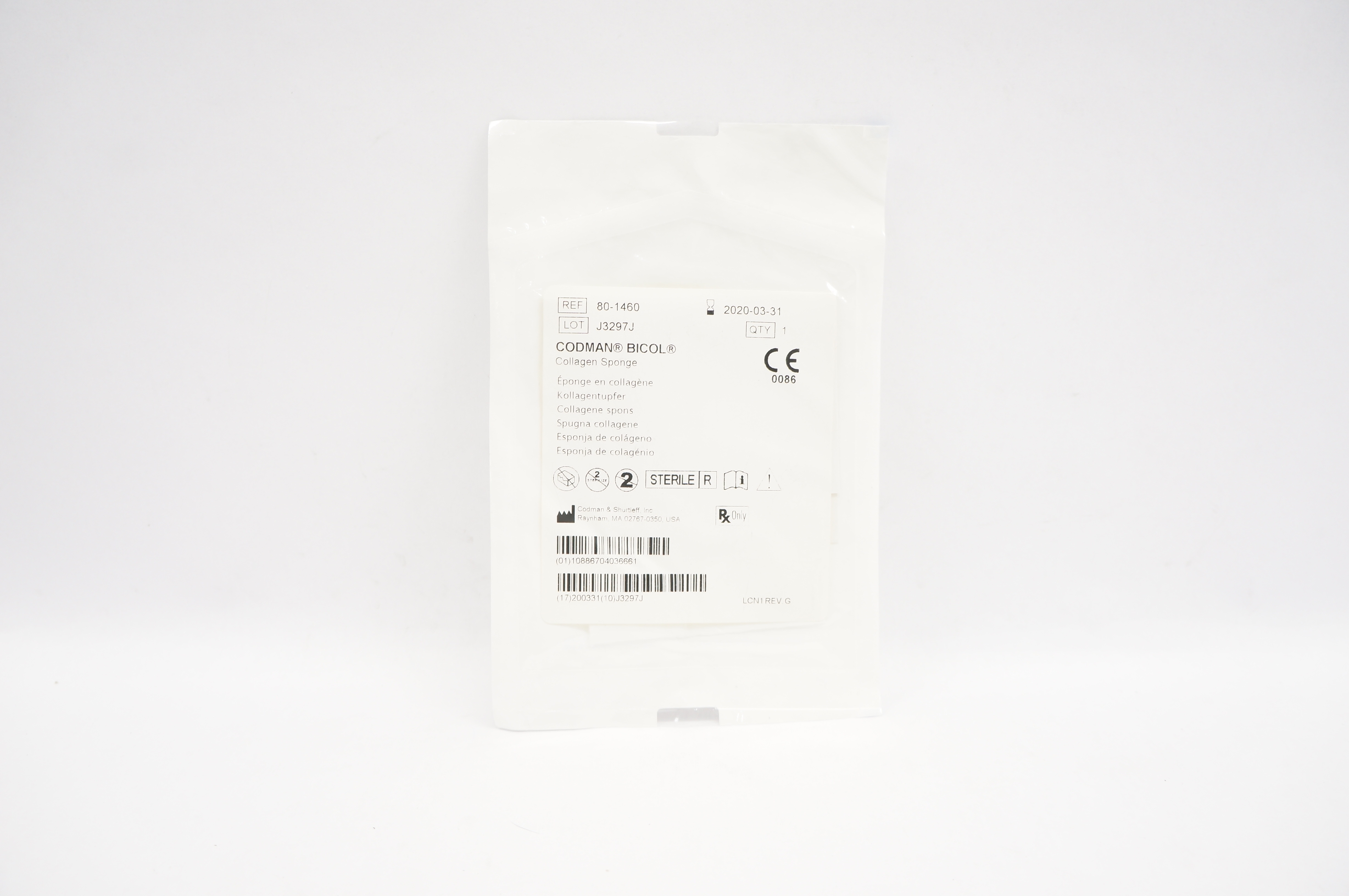 Codman 80-1460 BICOL Collagen Sponge (x)