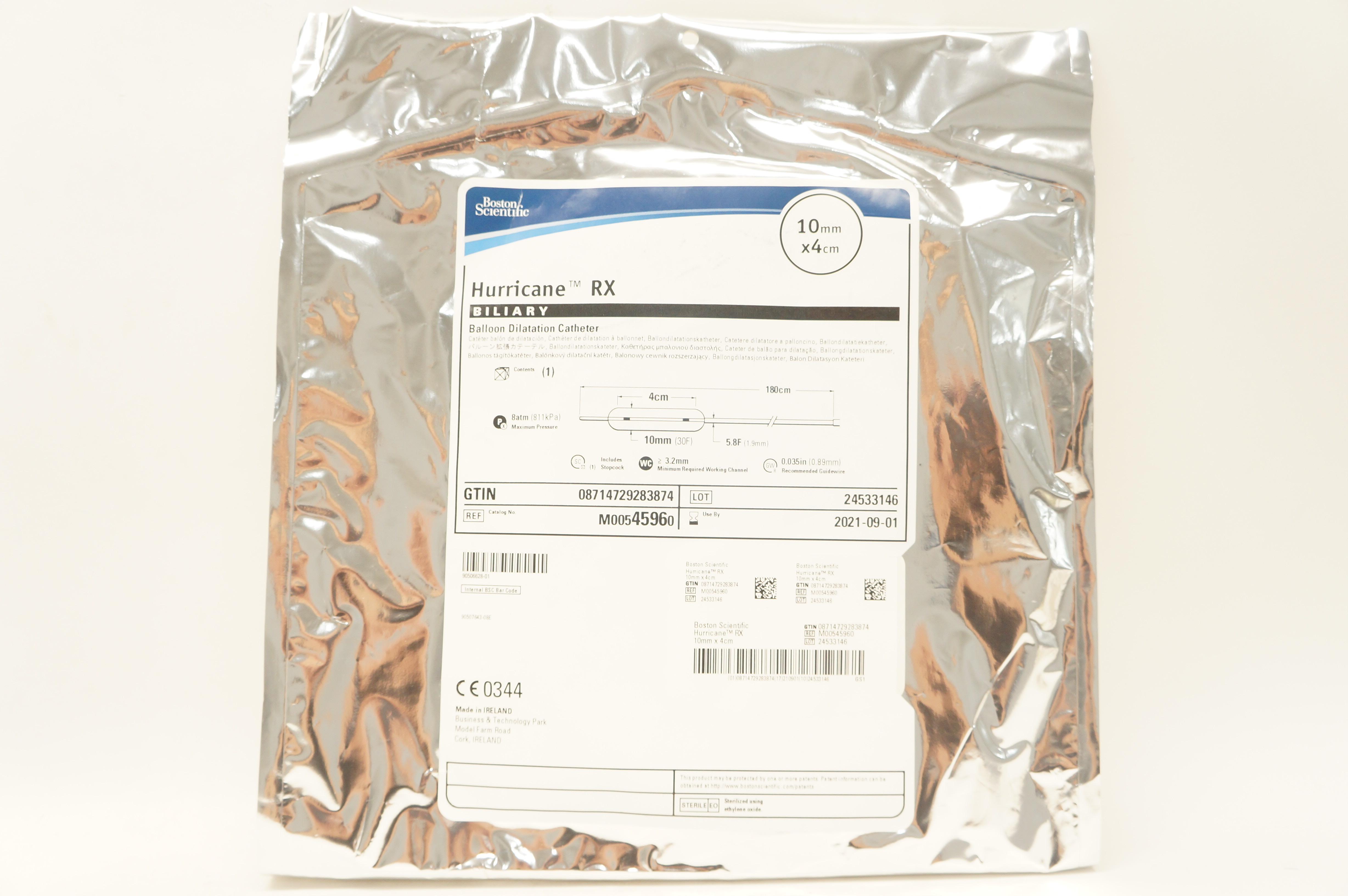 Boston Scientific 4596 Hurricane RX Balloon Dilatation Cath. 10mm x 4cm (x)