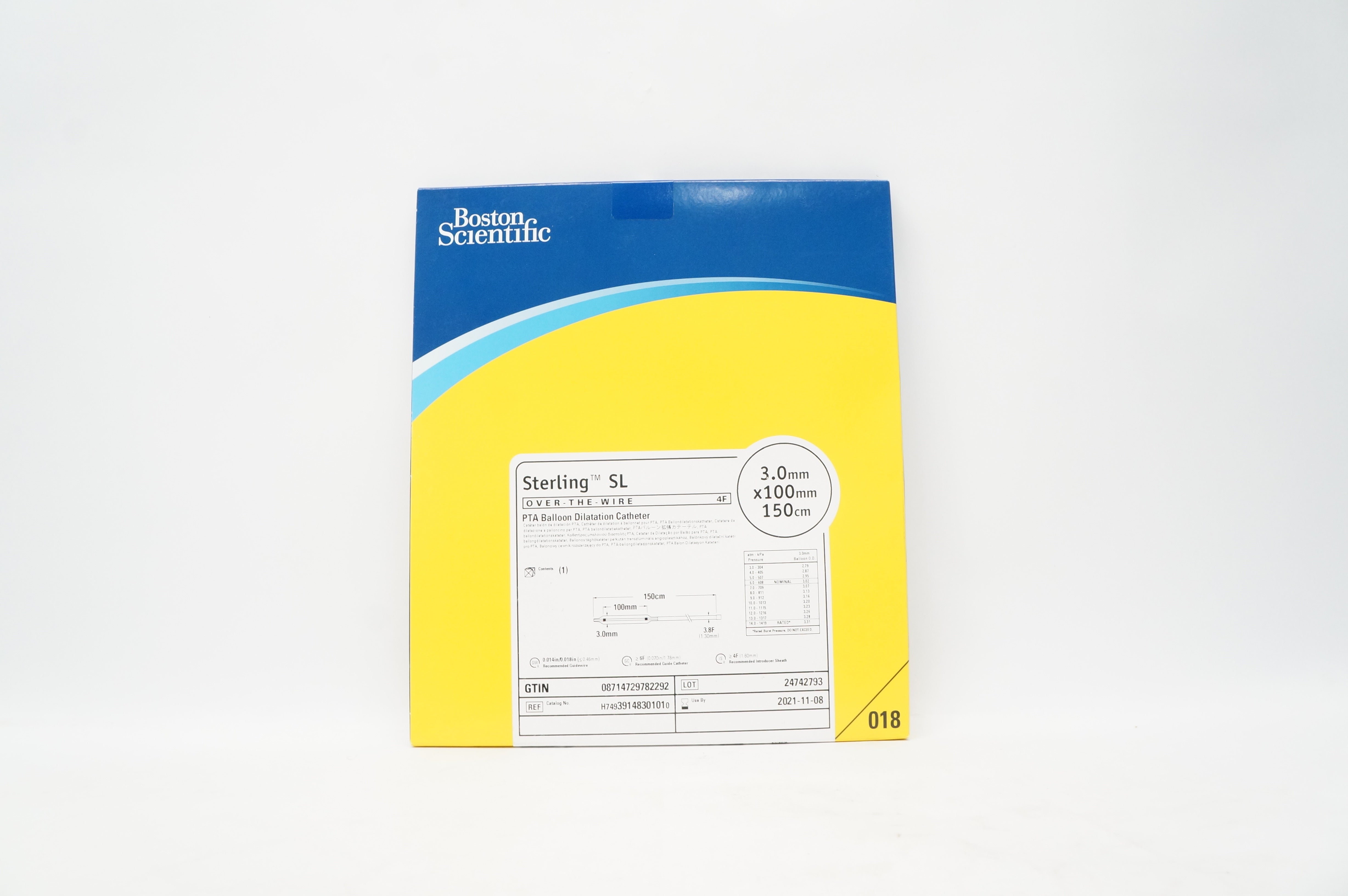 Boston Scientific 3914830101 Sterling PTA Balloon Dilatation Cath 3.0x100x150mm
