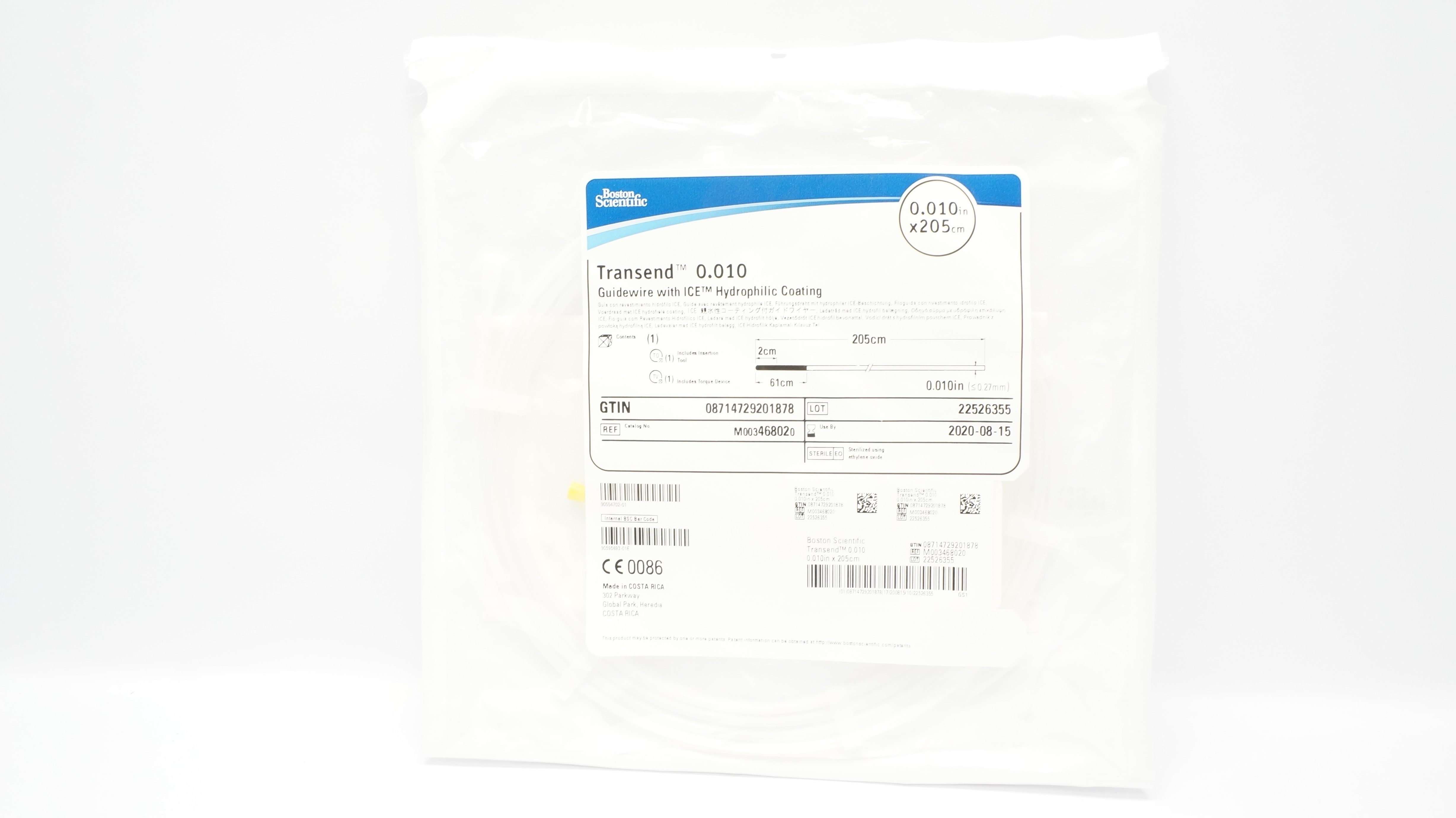Boston Scientific M003468020 Transend 0.010 Guidewire 0.010in x 205cm (x)