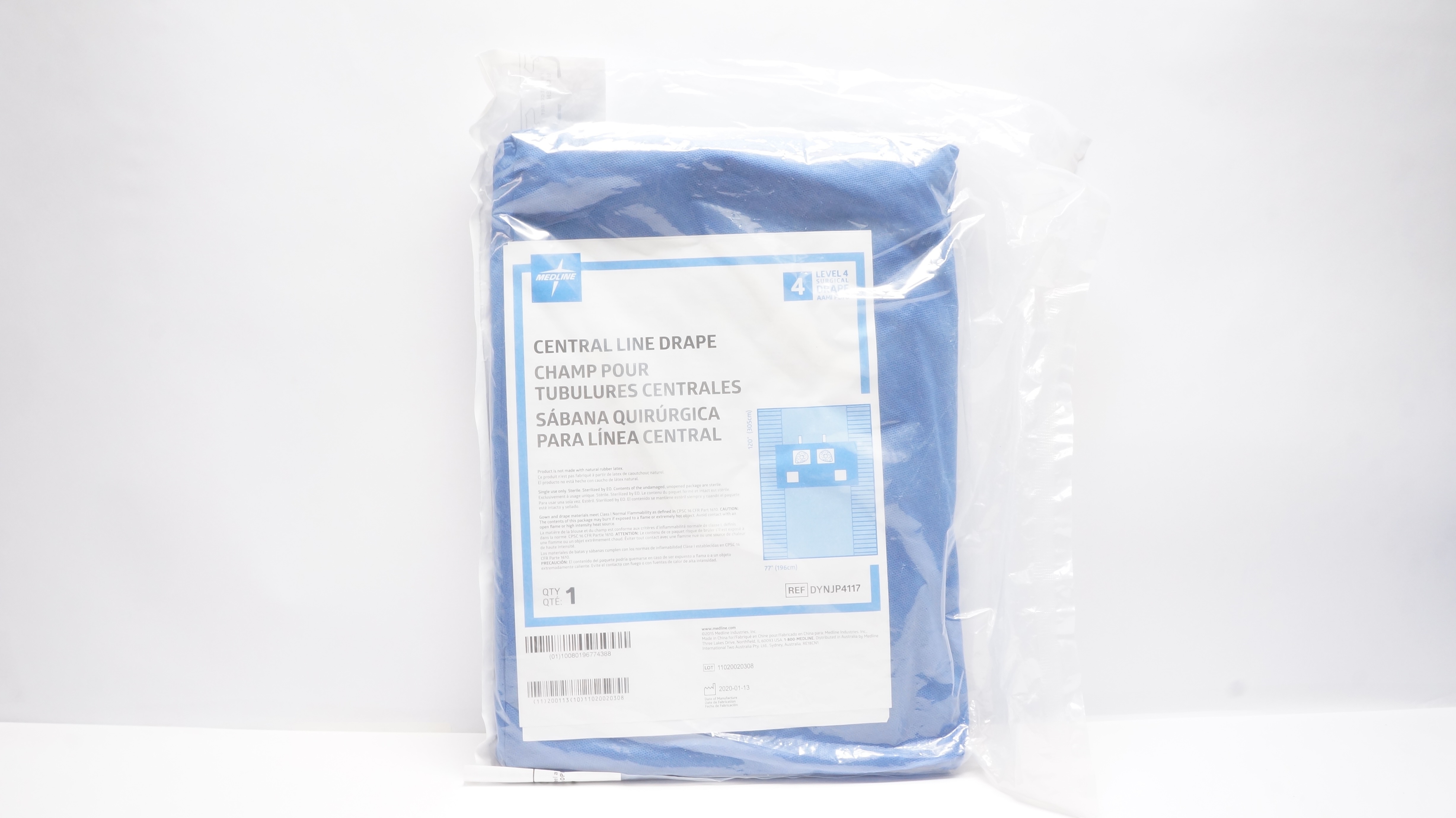 Medline DYNJP4117 CENTRAL LINE DRAPE 120 x 77inch
