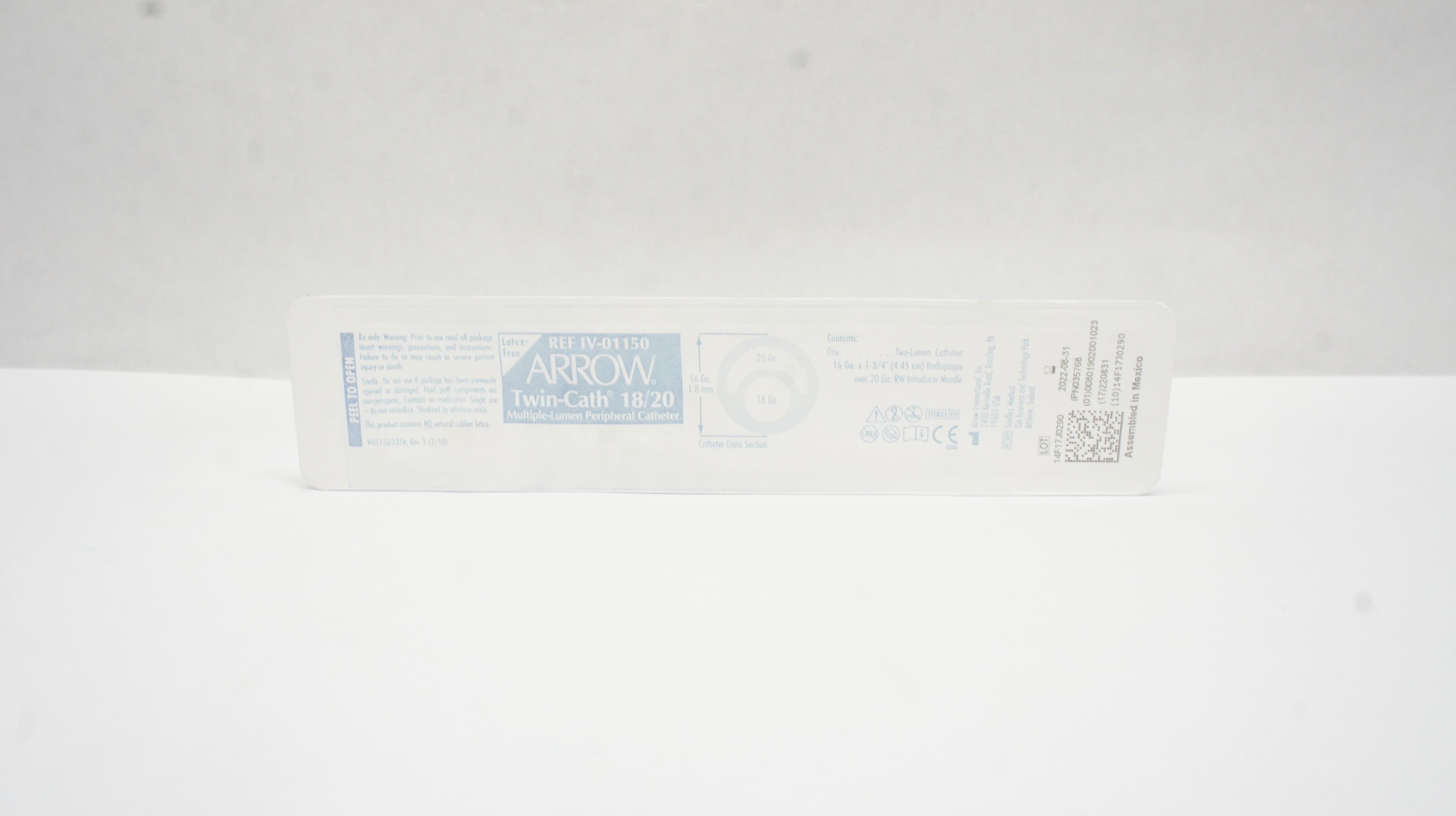 Arrow IV-01150 Twin-Cath 18/20 Multiple-Lumern Peripheral Cath. 20Ga x 18Ga (x)