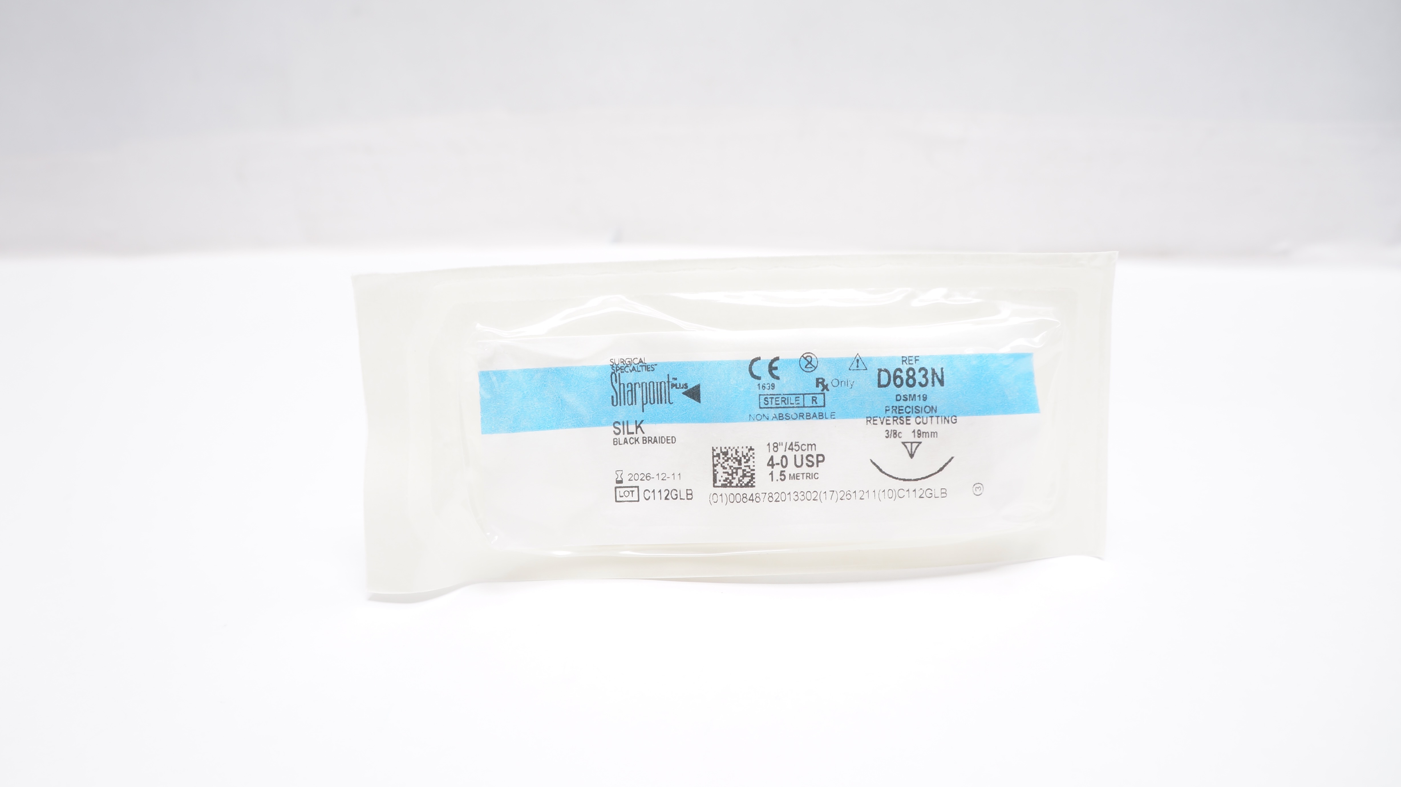 Surgical Specialities D683N 4-0 Sharpoint Plus Silk Stre DSM19 3/8c 19mm, 18inch