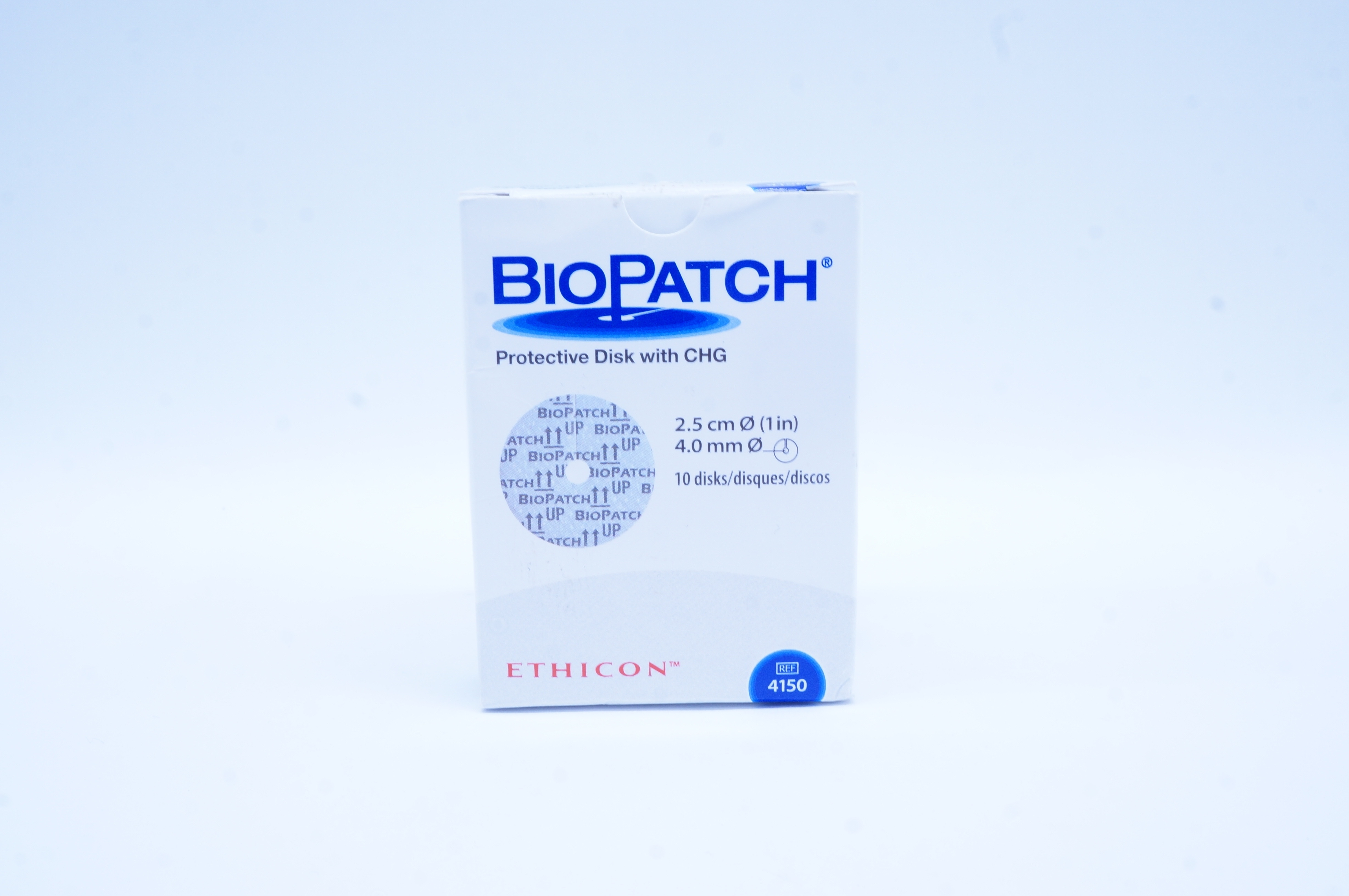 Ethicon 4150 BioPatch Protective Disk with CHG 2.5 cm, 4.0 mm (x) - Box of 10