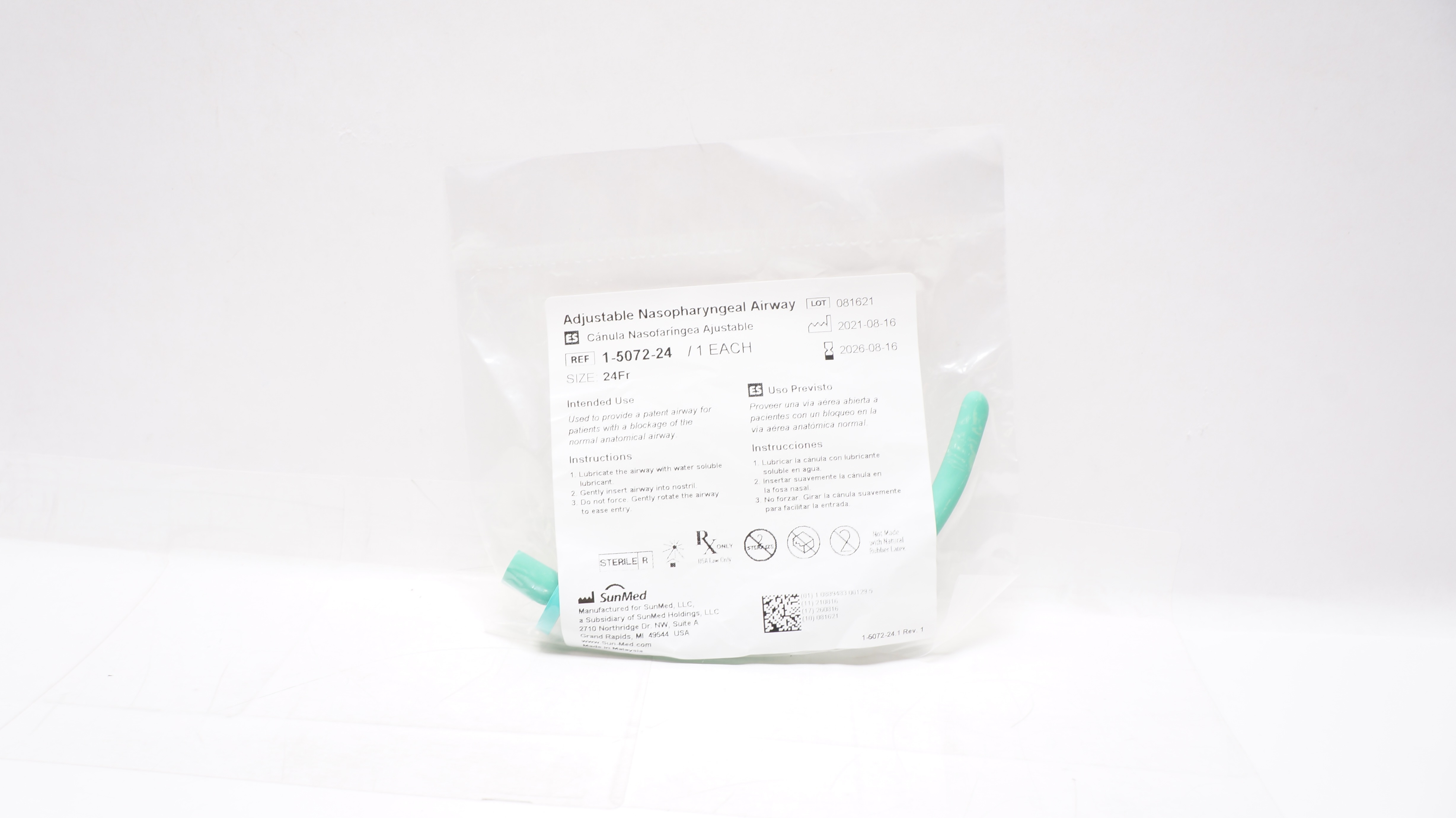 SunMed 1-5072-24 Adjustable Nasopharyngeal Airway 24Fr