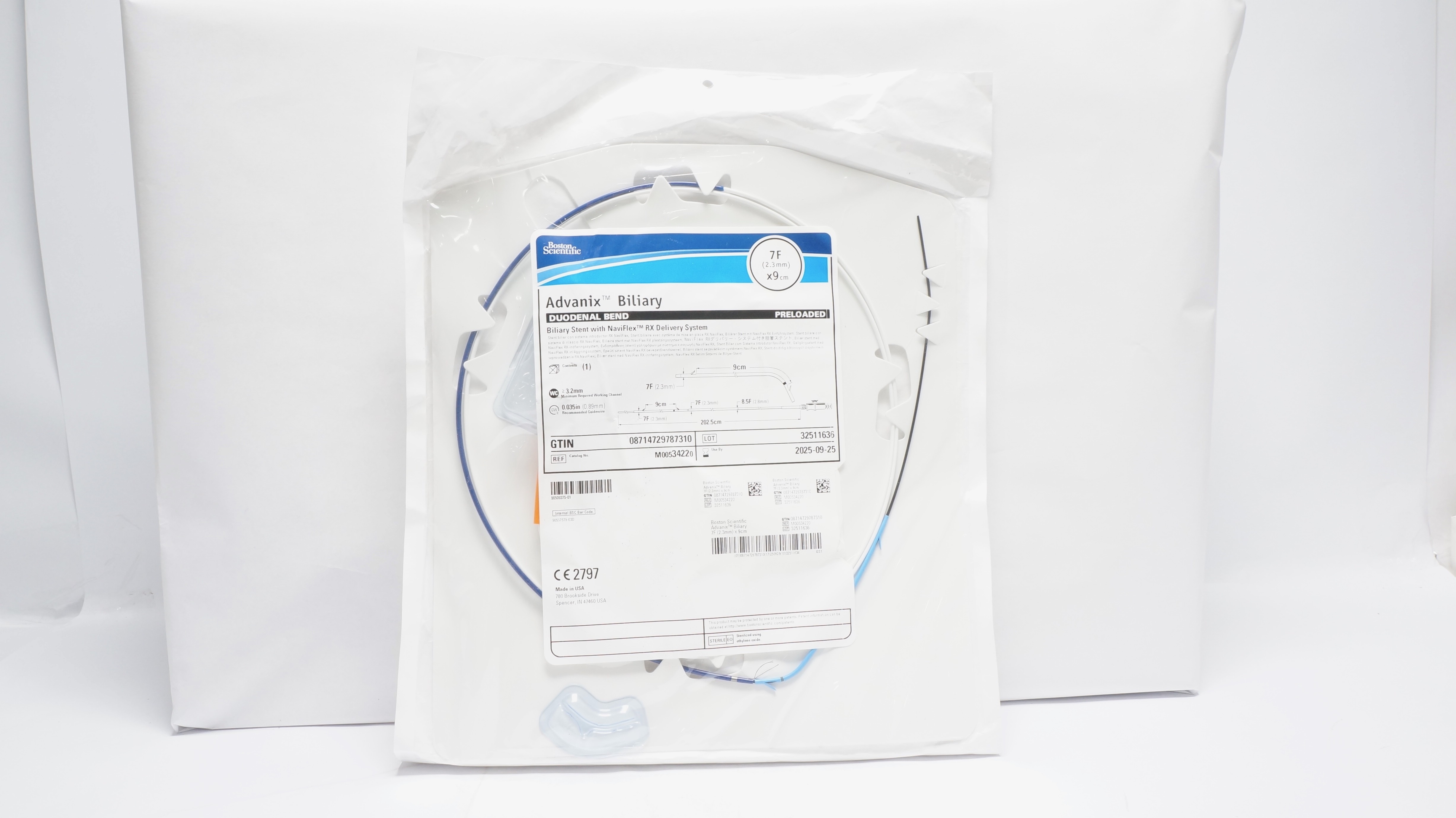 Boston Scientific M00534220 Advanix Biliary Duodenal Bend Stnt 7F x 9cm