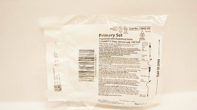 IcuMedical 12662-28 Primary Set Piggyback 2 Clave Y-Sites Secure Lock, 100inch