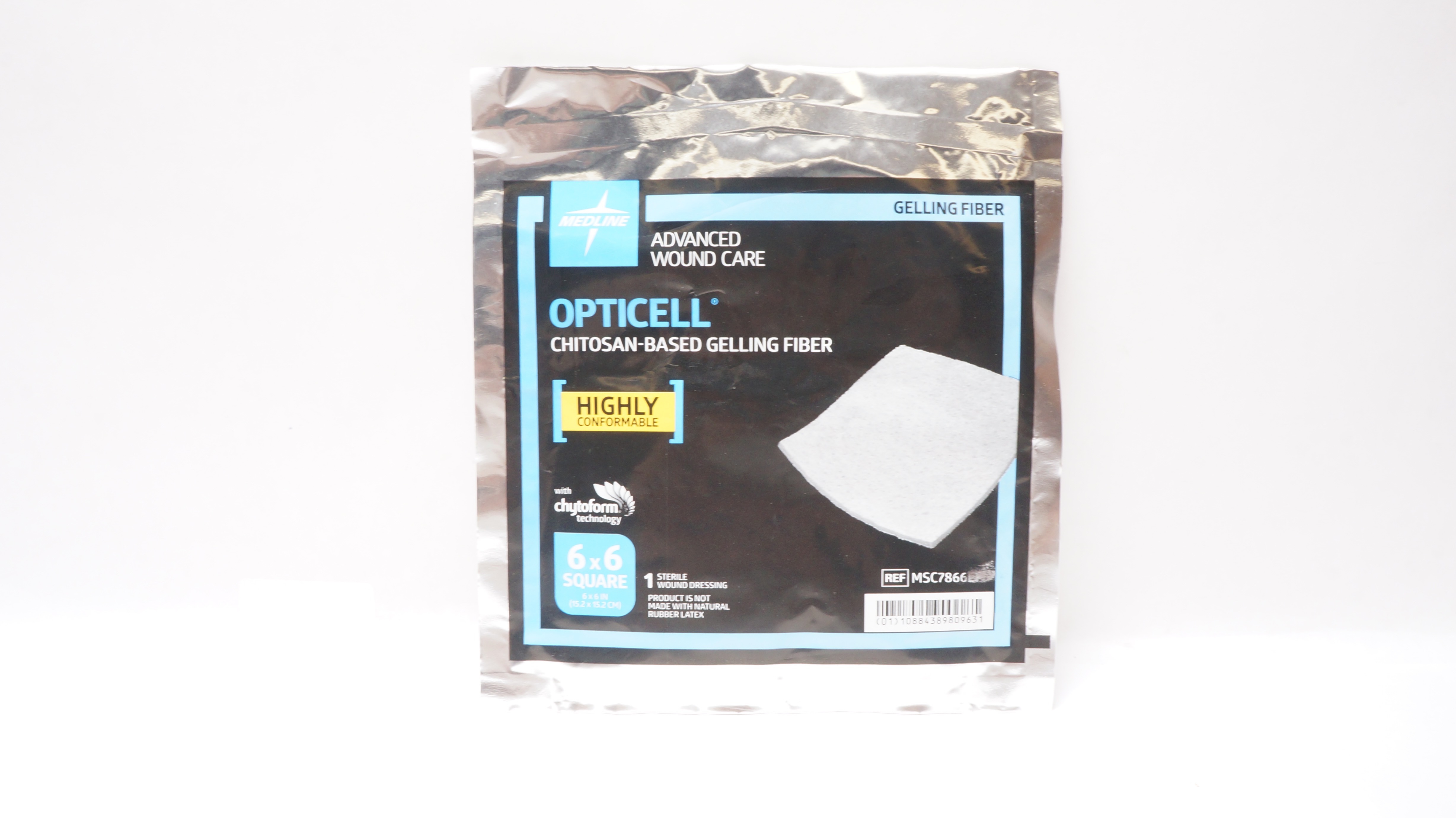 Medline MSC7866EP Advanced Wound Care, Chitosan -Based Gelling Fiber 6 x 6In (x)