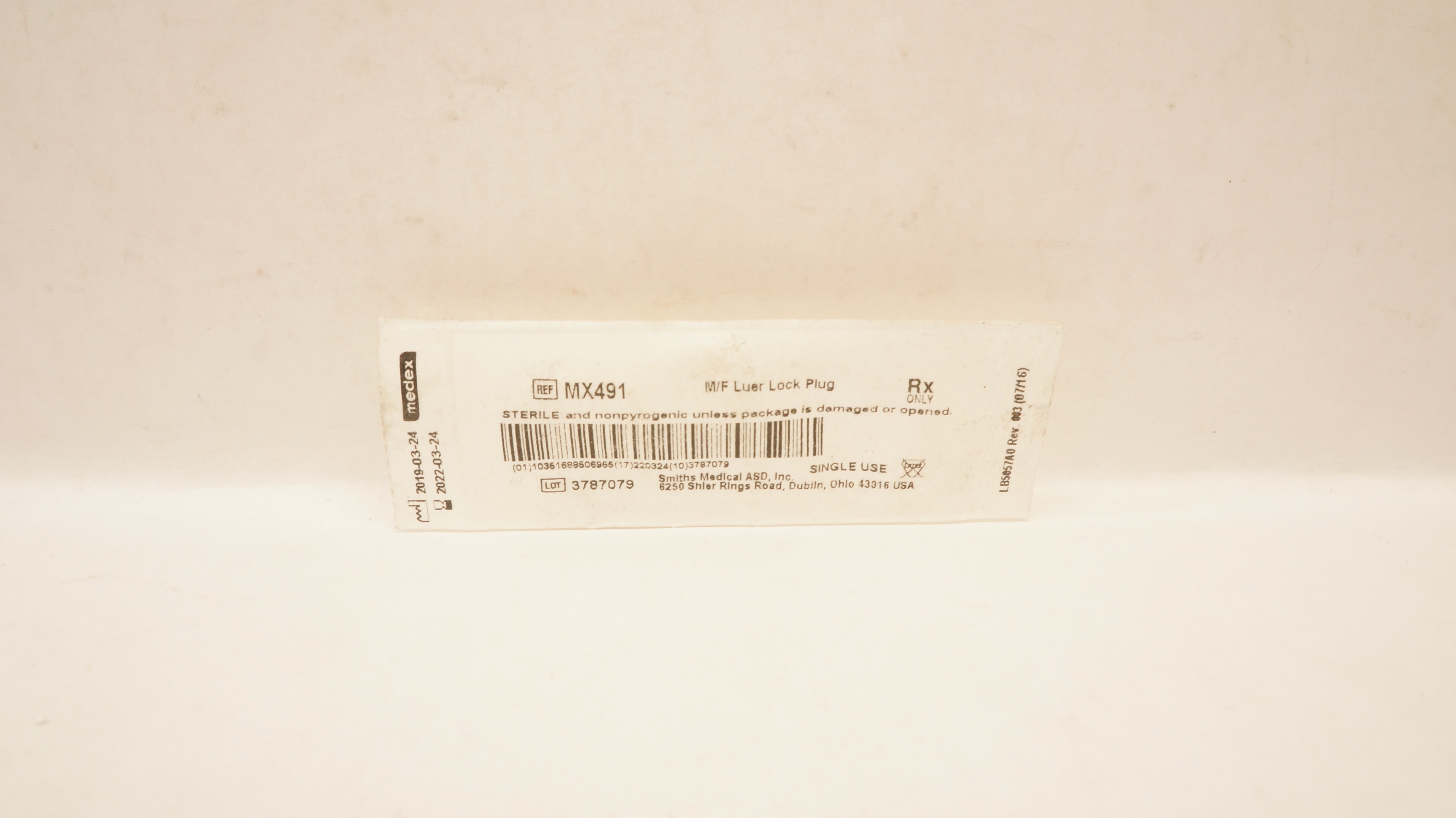 Smiths Medical MX491 Medex M/F Luer Lock Plug (x)