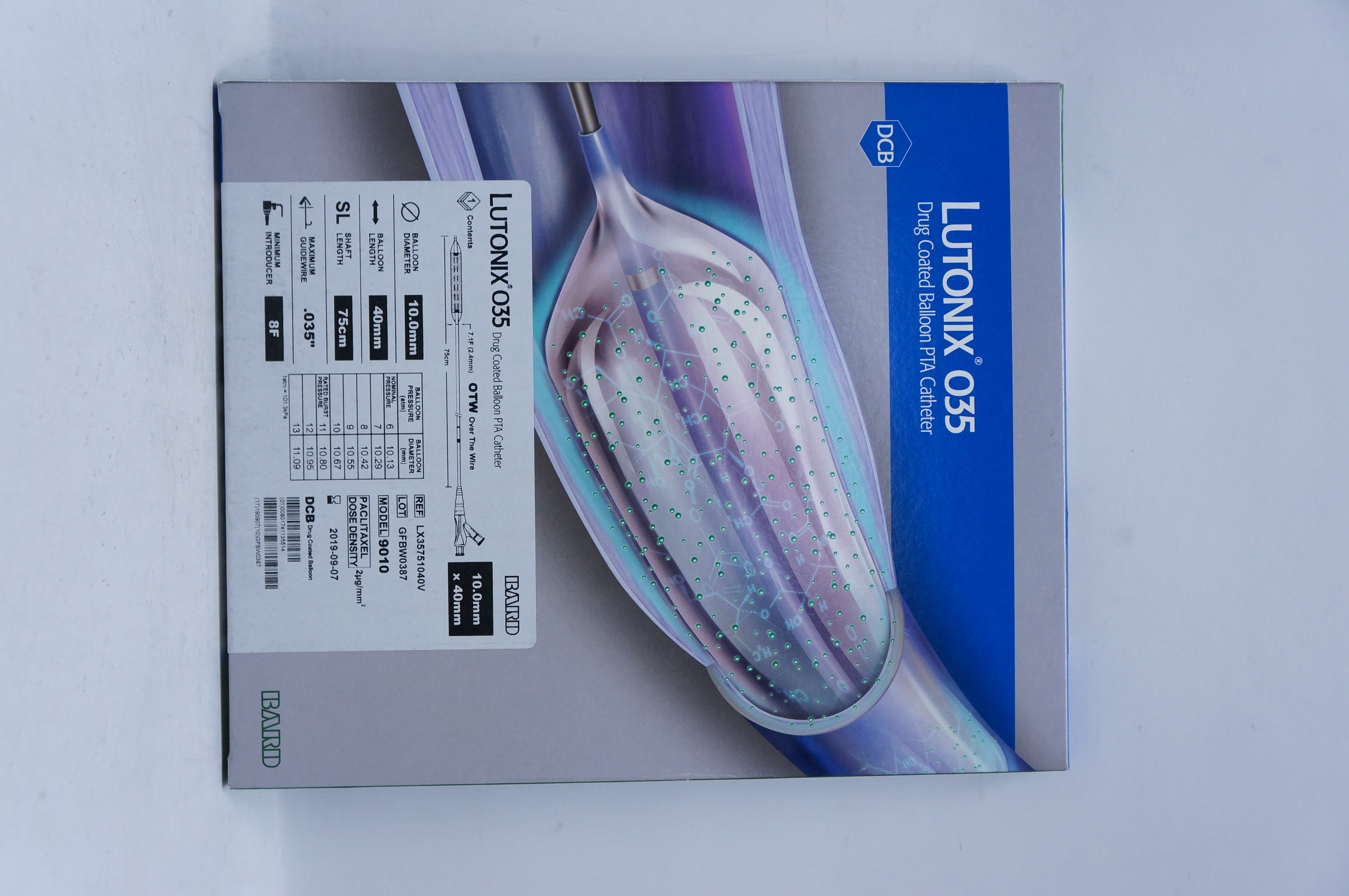 Bard LX35751040V Lutonix 035 Drug Coated Balloon PTA Cath. 10mm x 40mm x 75cm(x)