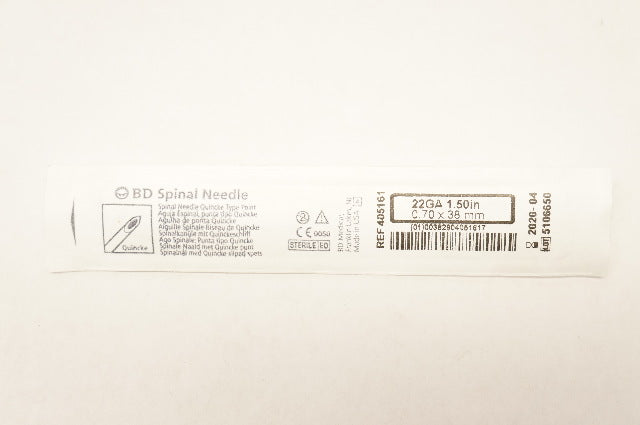 BD 405161 Spinal Ndle Quincke Type Point 22GA x 1-50inch (x)