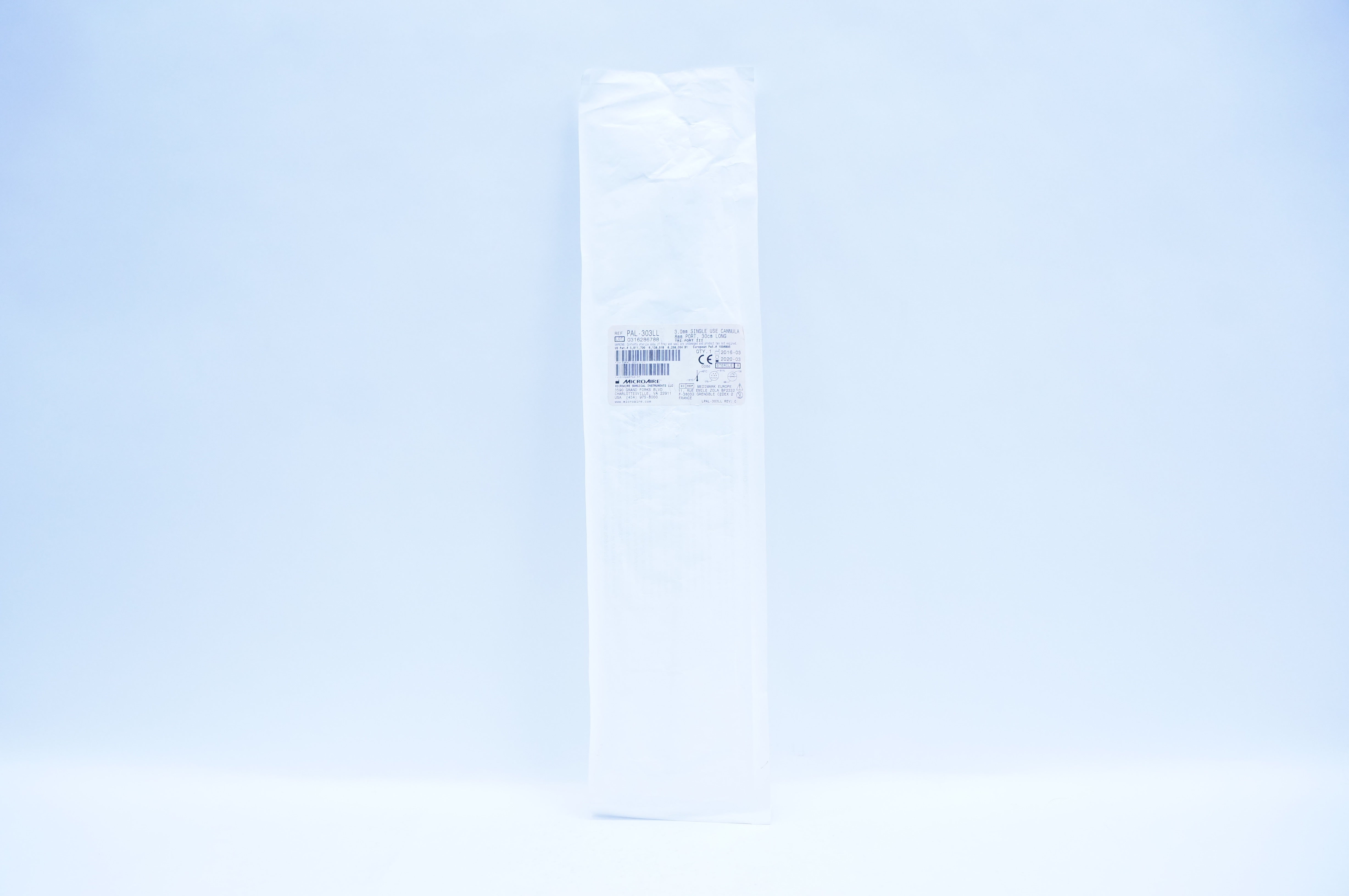 Microaire PAL-303LL 3.0mm Cannula, 8mm Port, 30cm Long Tri-Port III (x)
