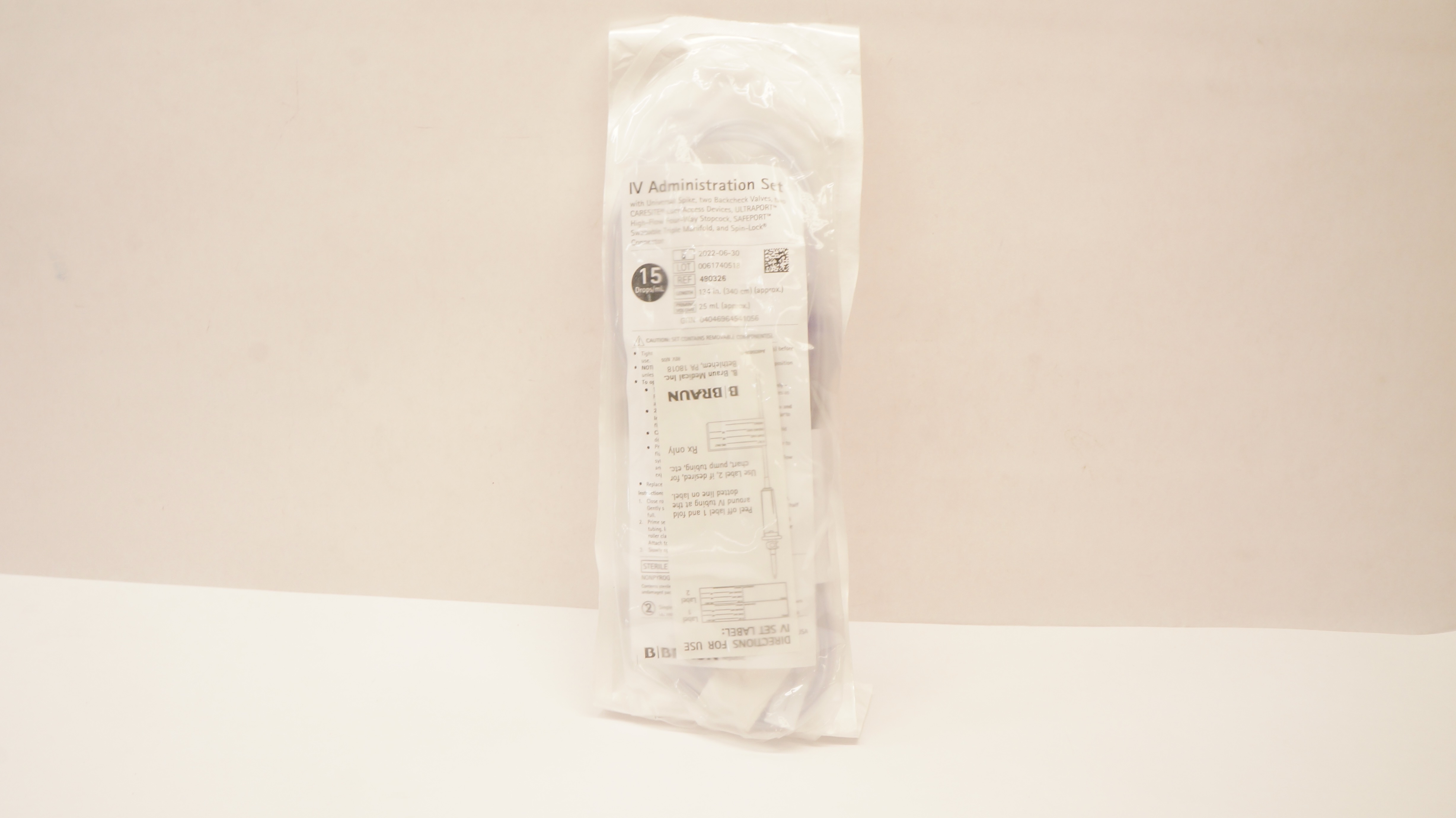 B.Braun 490326 IV Administration Set 15Drops/mL 25mL x 134inch (Approx.) (x)