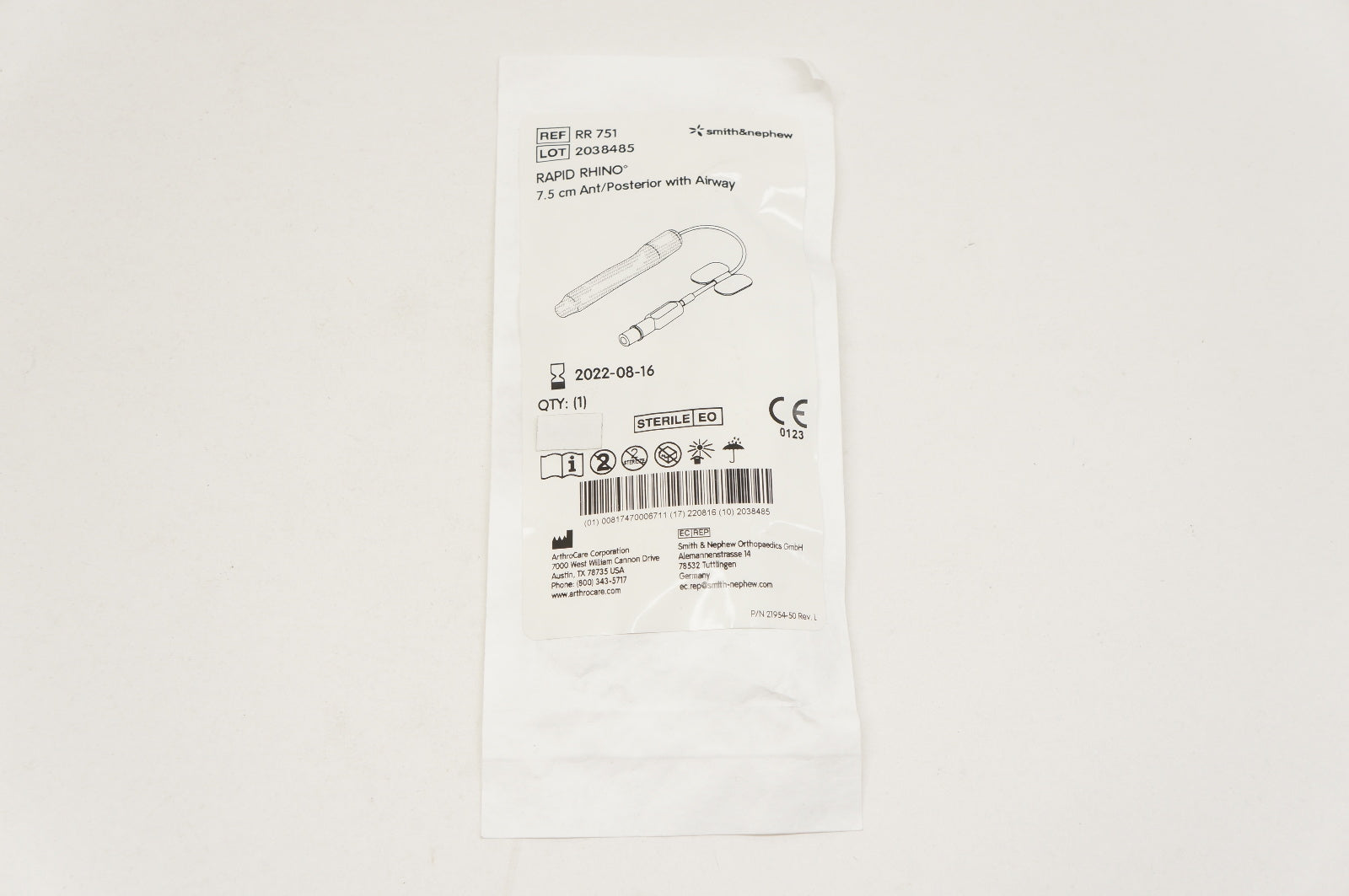 Smith&Nephew RR751 Rapid Rhino 7.5cm Ant/Posterior with Airway