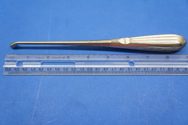Jarit 240-146 Brun Bone Curette, Oval Cup, 9in, Angled Tip, Size 4
